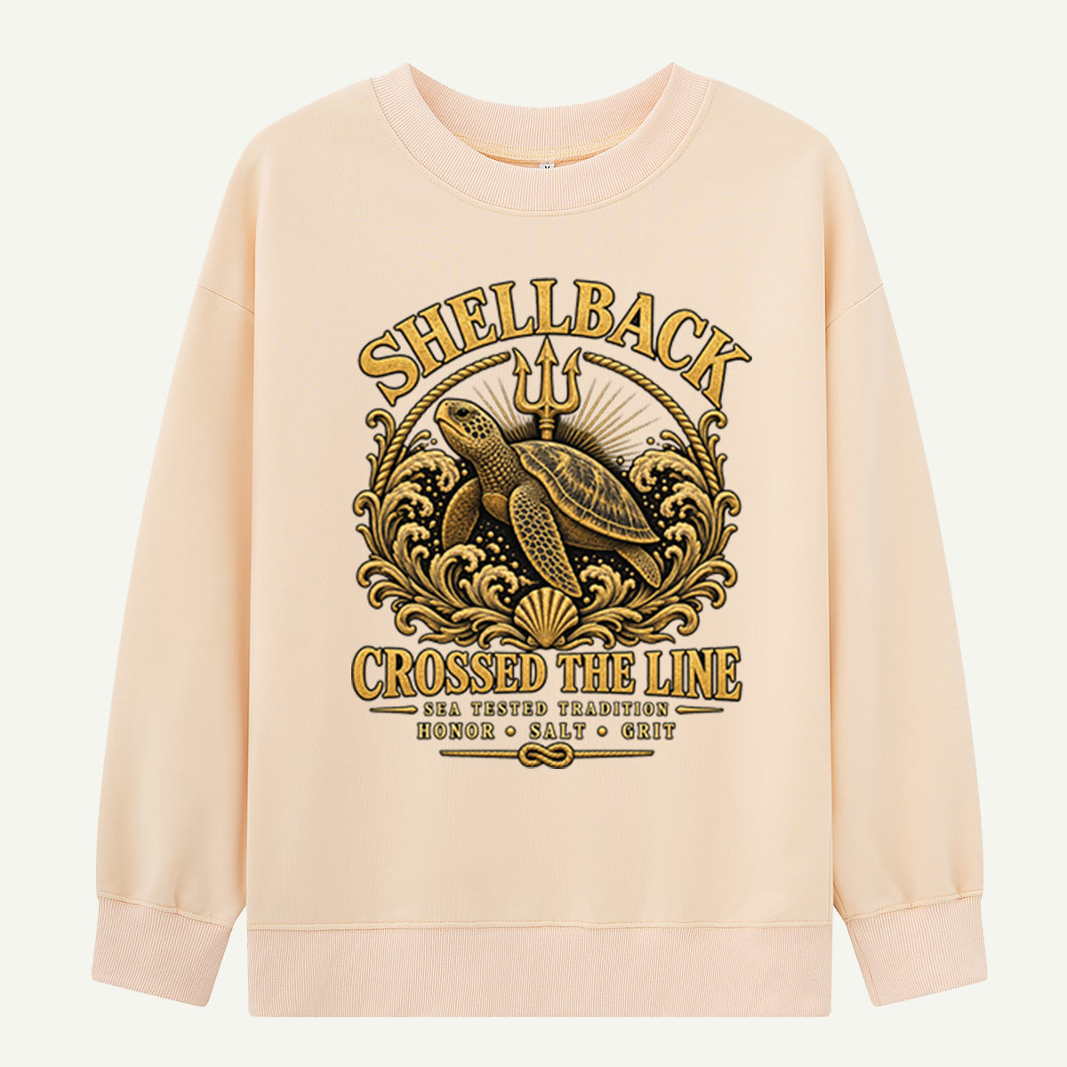 Shellback Crossed The Line Nautical Turtle Sweatshirts