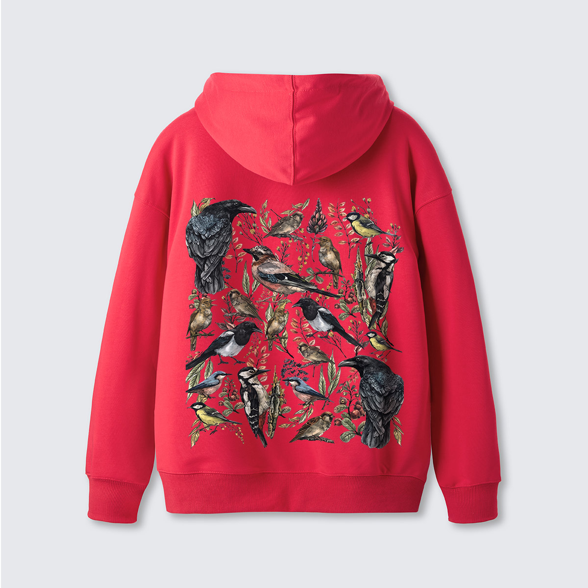 Vintage Wild Birds Botanical  Hoodie