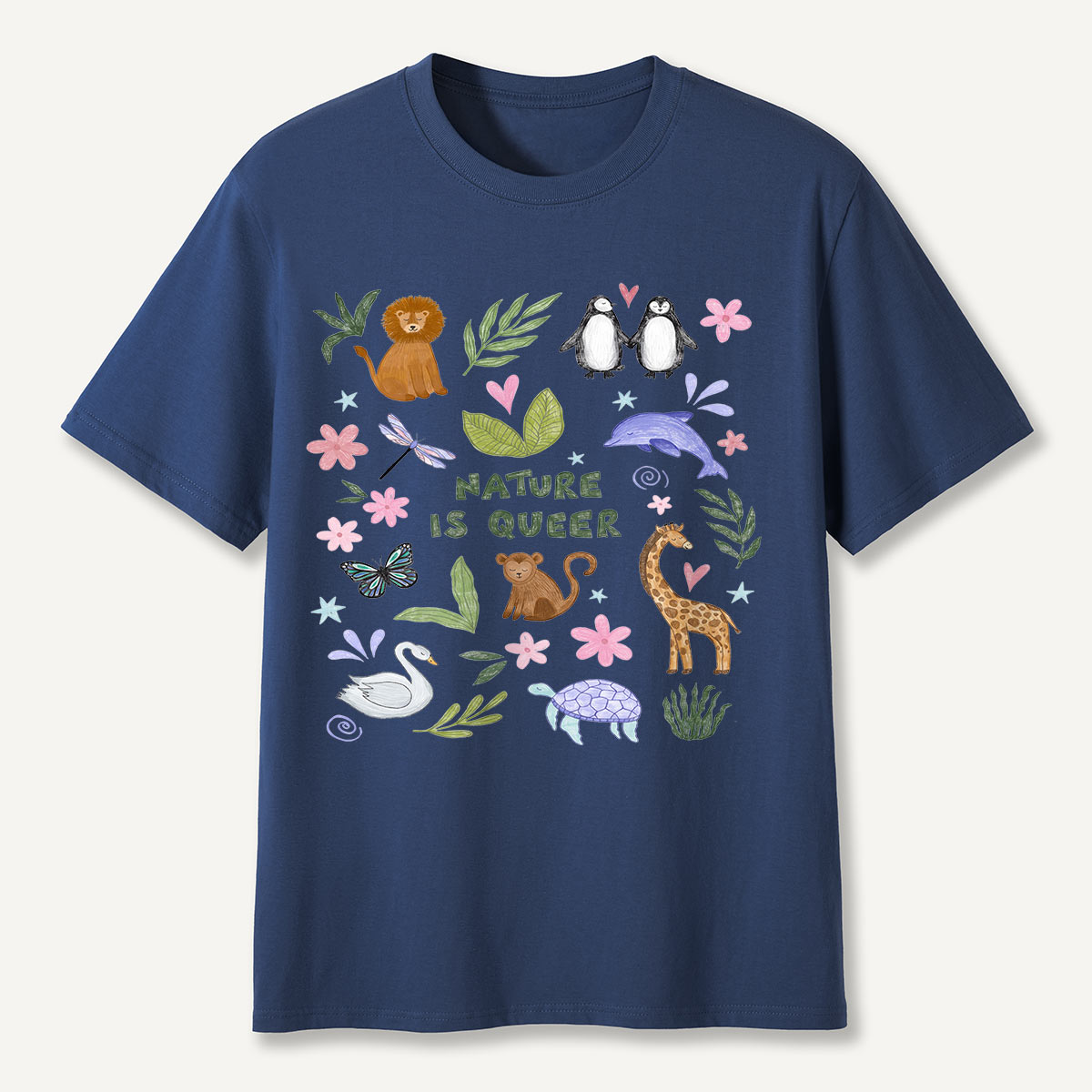 Nature Is Queer Cute Animals Pride T-Shirt
