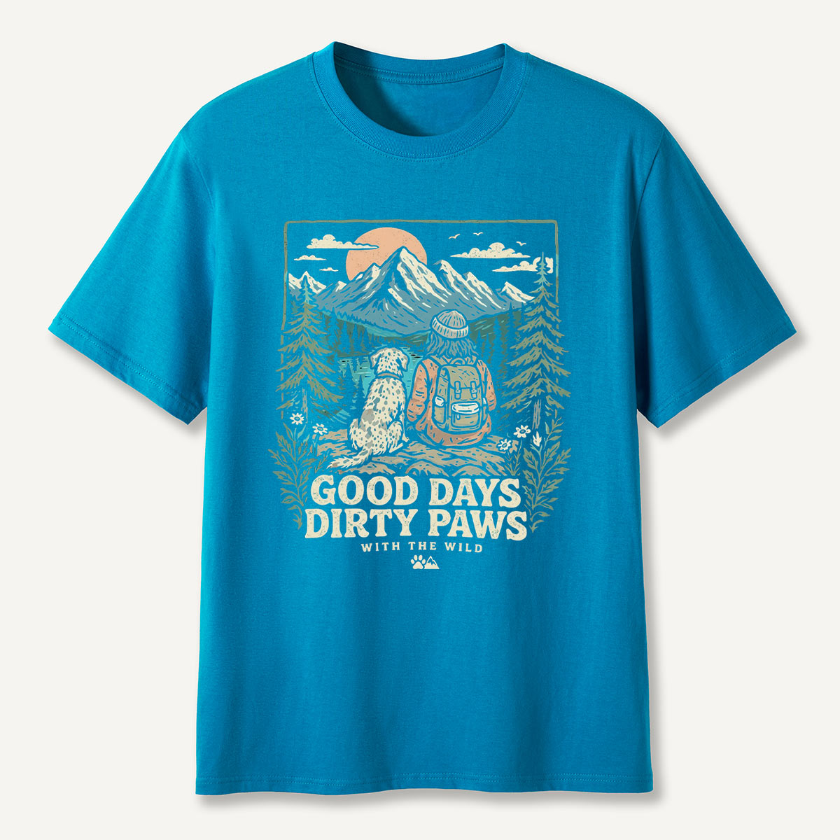 Adventure Dog & Mountain Outdoor Hiking T-Shirt