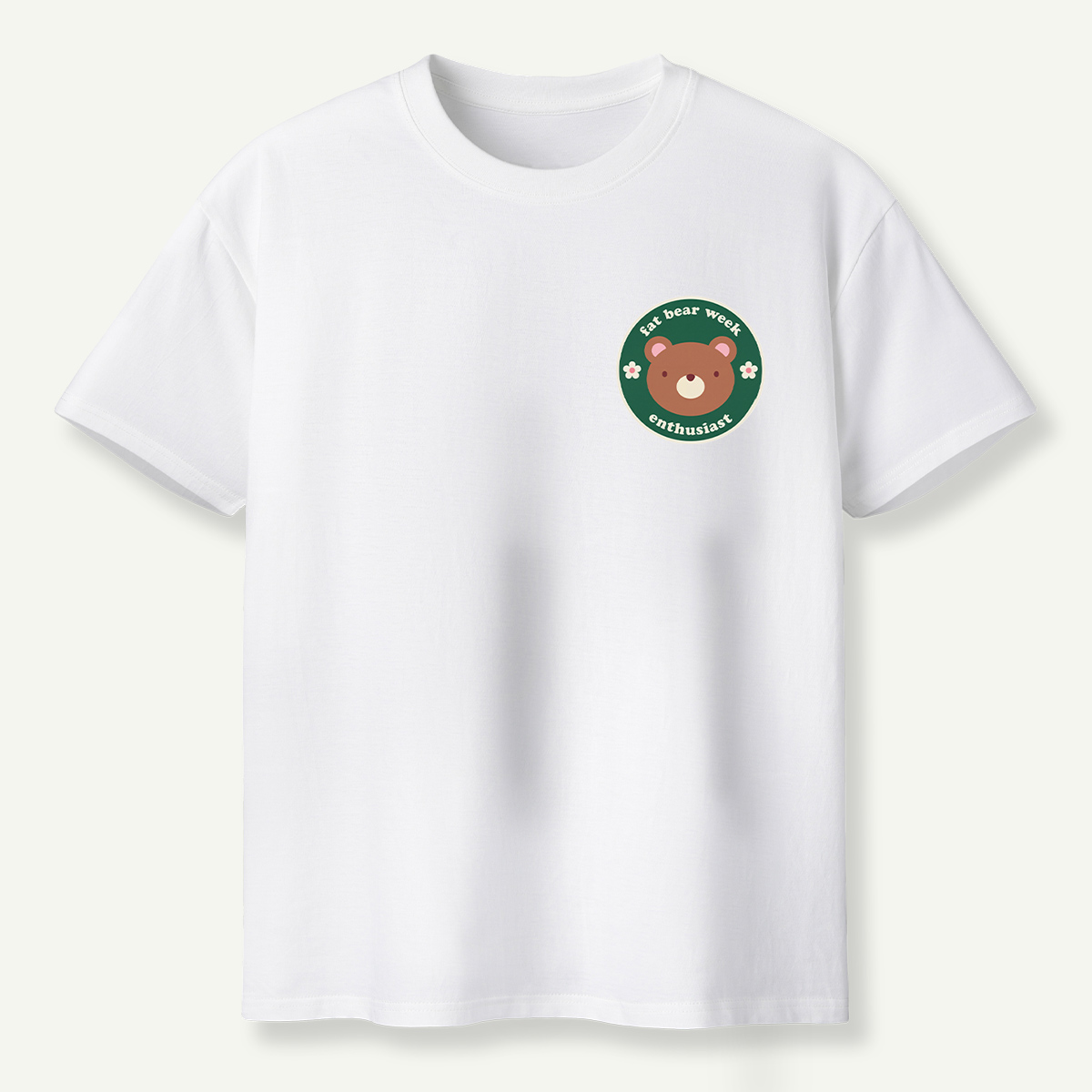 Fat Bear Week Enthusiast Cute Bear Badge T-Shirt