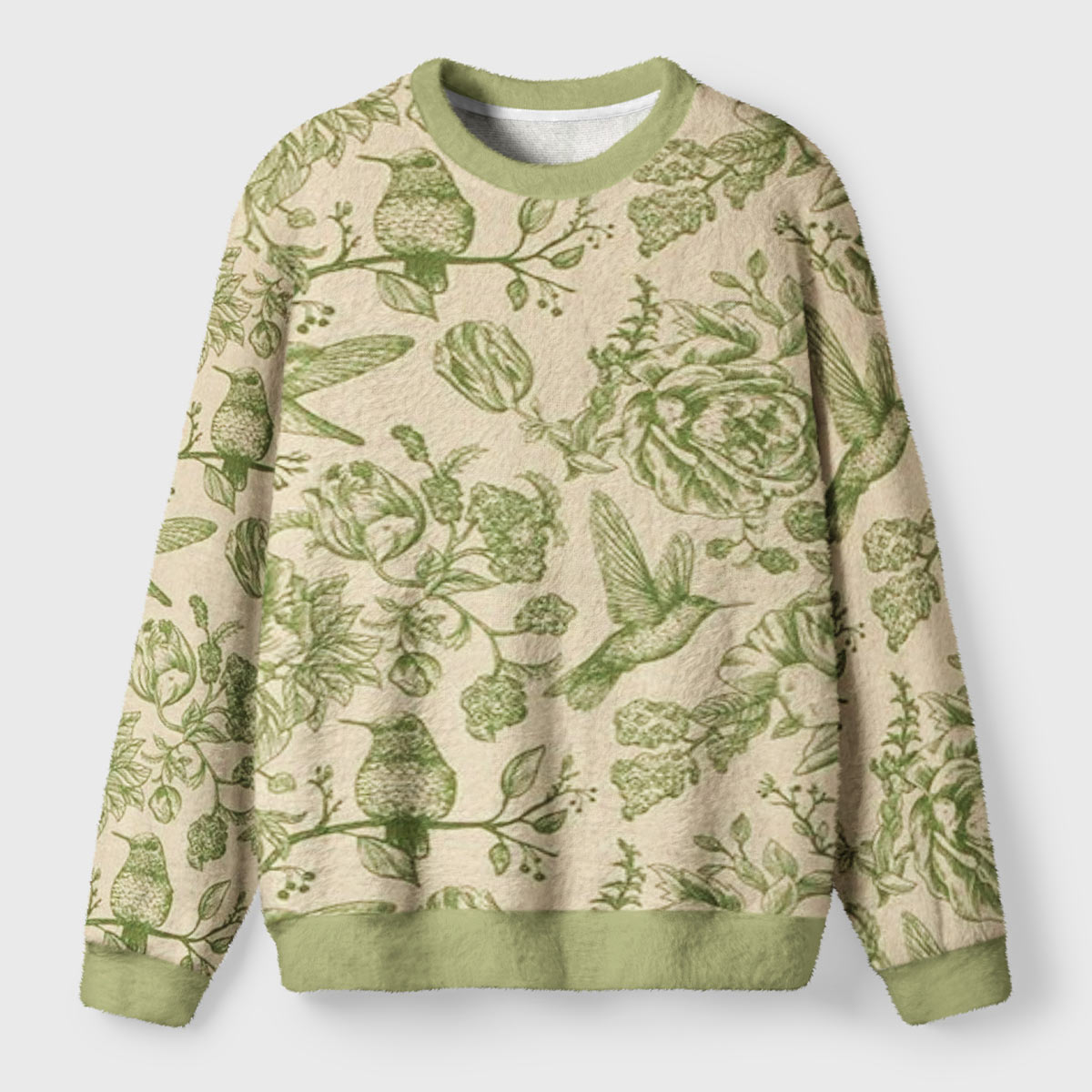 Garden Song Toile Ugly Fuzzy Fleece Sweatshirt