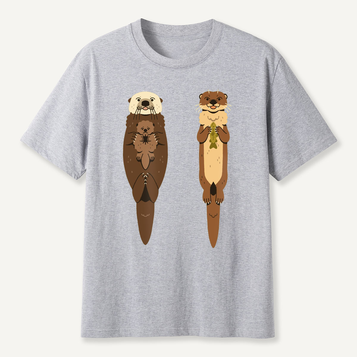 Sea Otter and River Otter Cute Duo T-Shirt