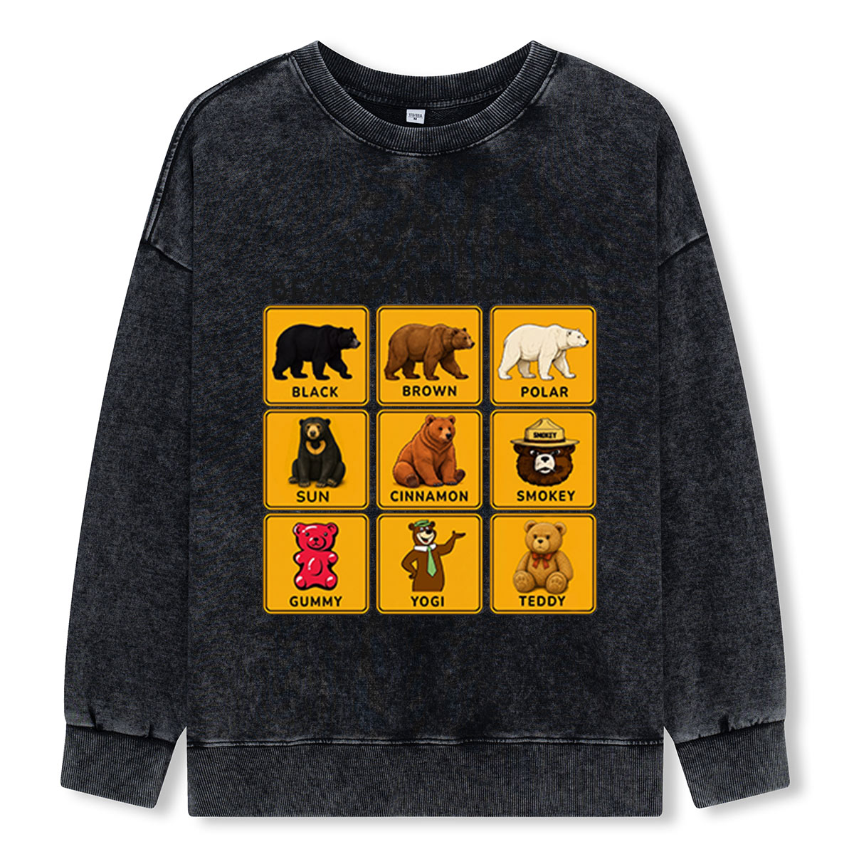 Department of Wildlife Bear Identification Washed Sweatshirts