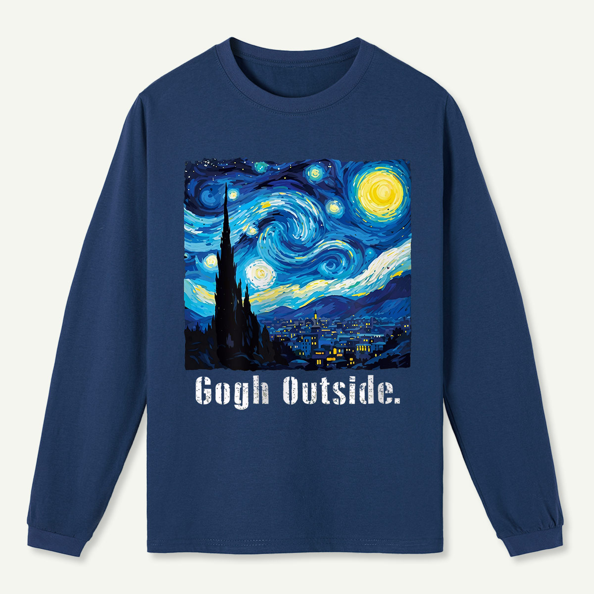 Swirl Night Sky Gogh Outside  Long Sleeve T-Shirt