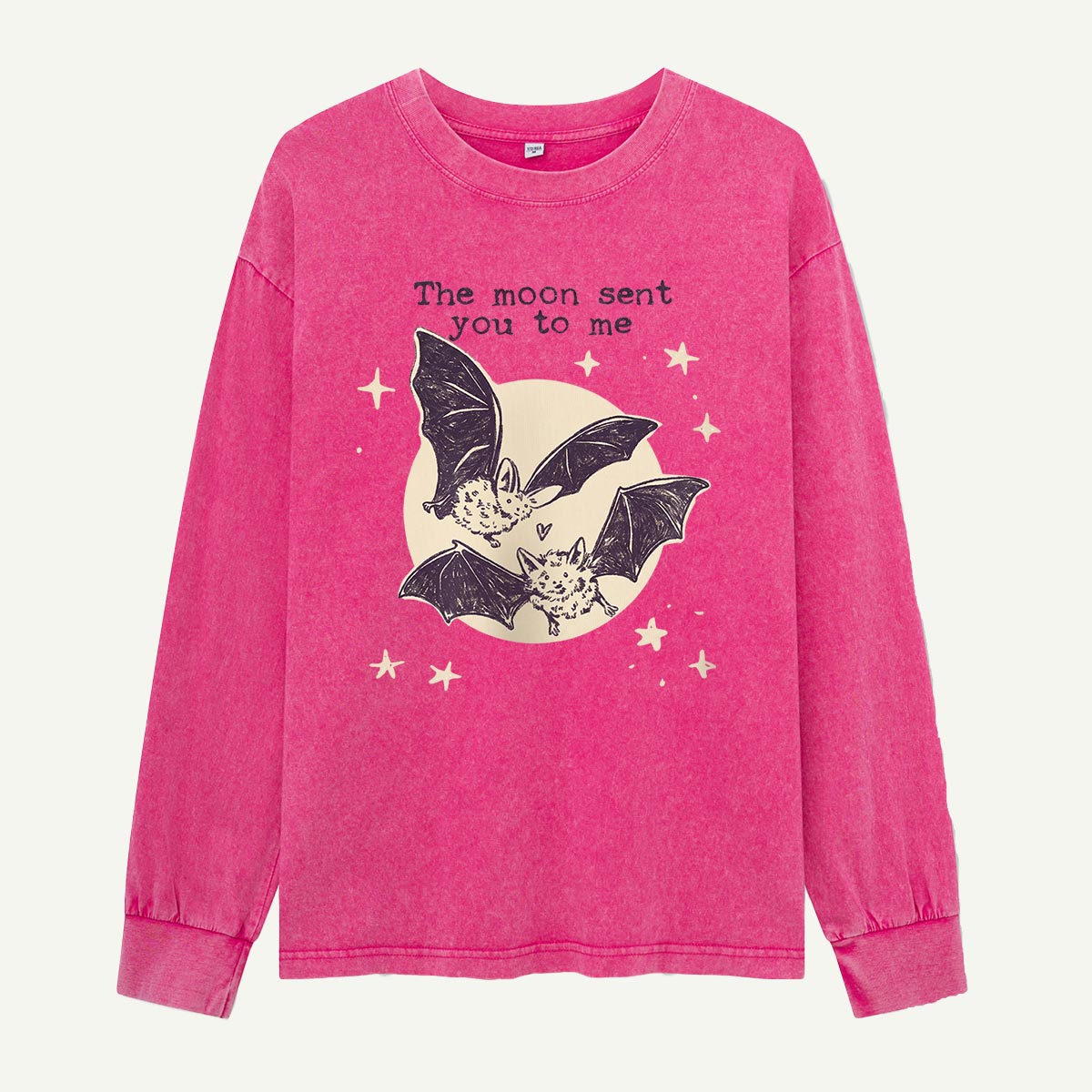 The Moon Sent You To Me Bats Washed Long Sleeves