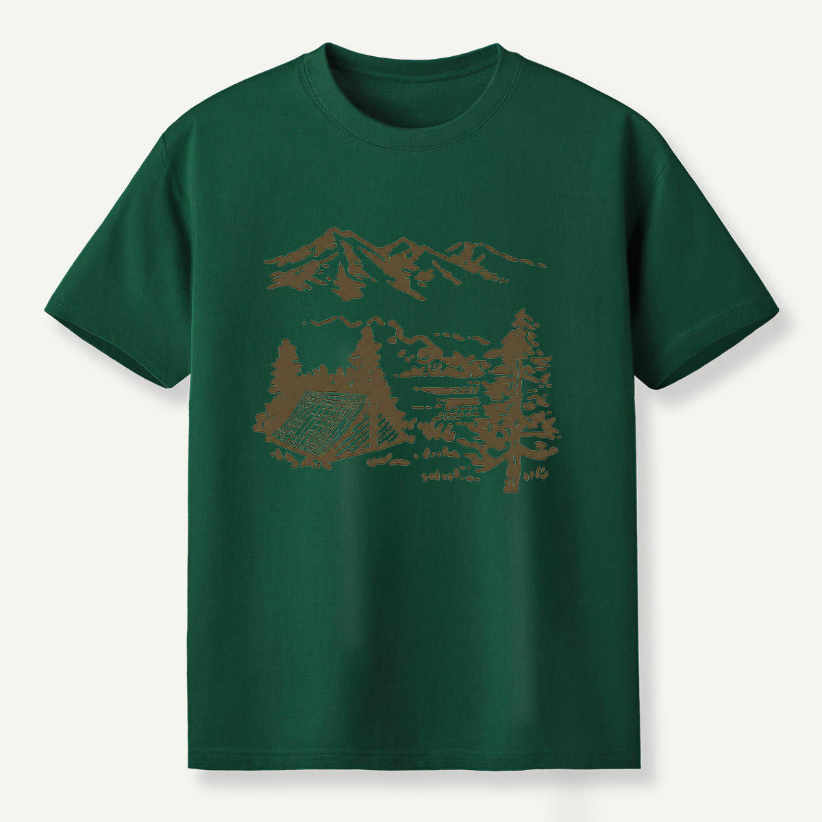 Mountain Campsite Wilderness Sketch T-Shirt