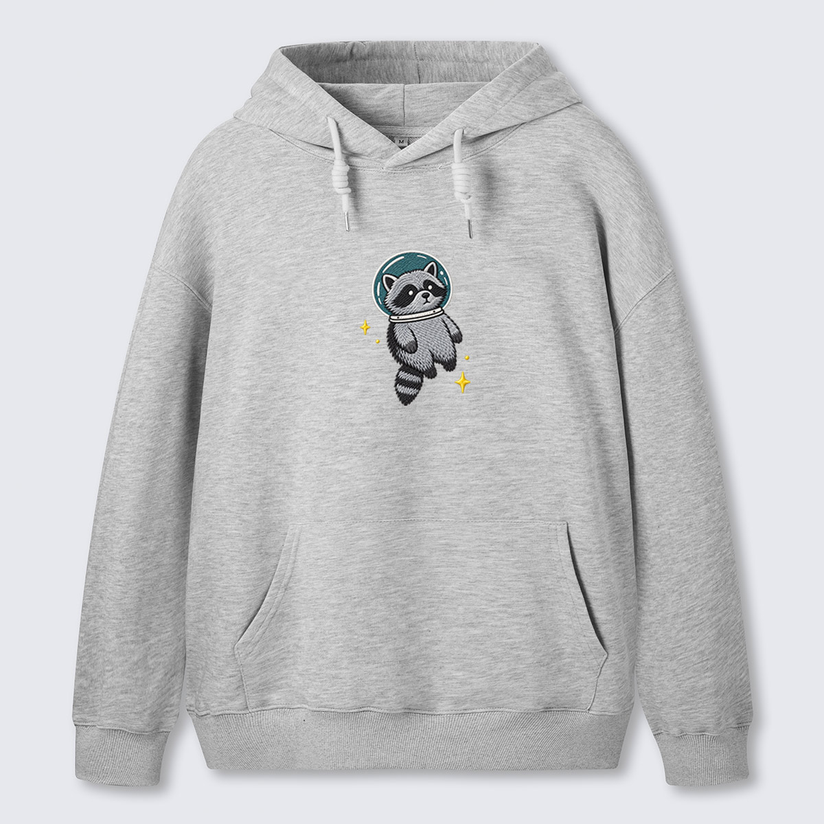 Skateboard Raccoon Embroidered Cotton Hoodie