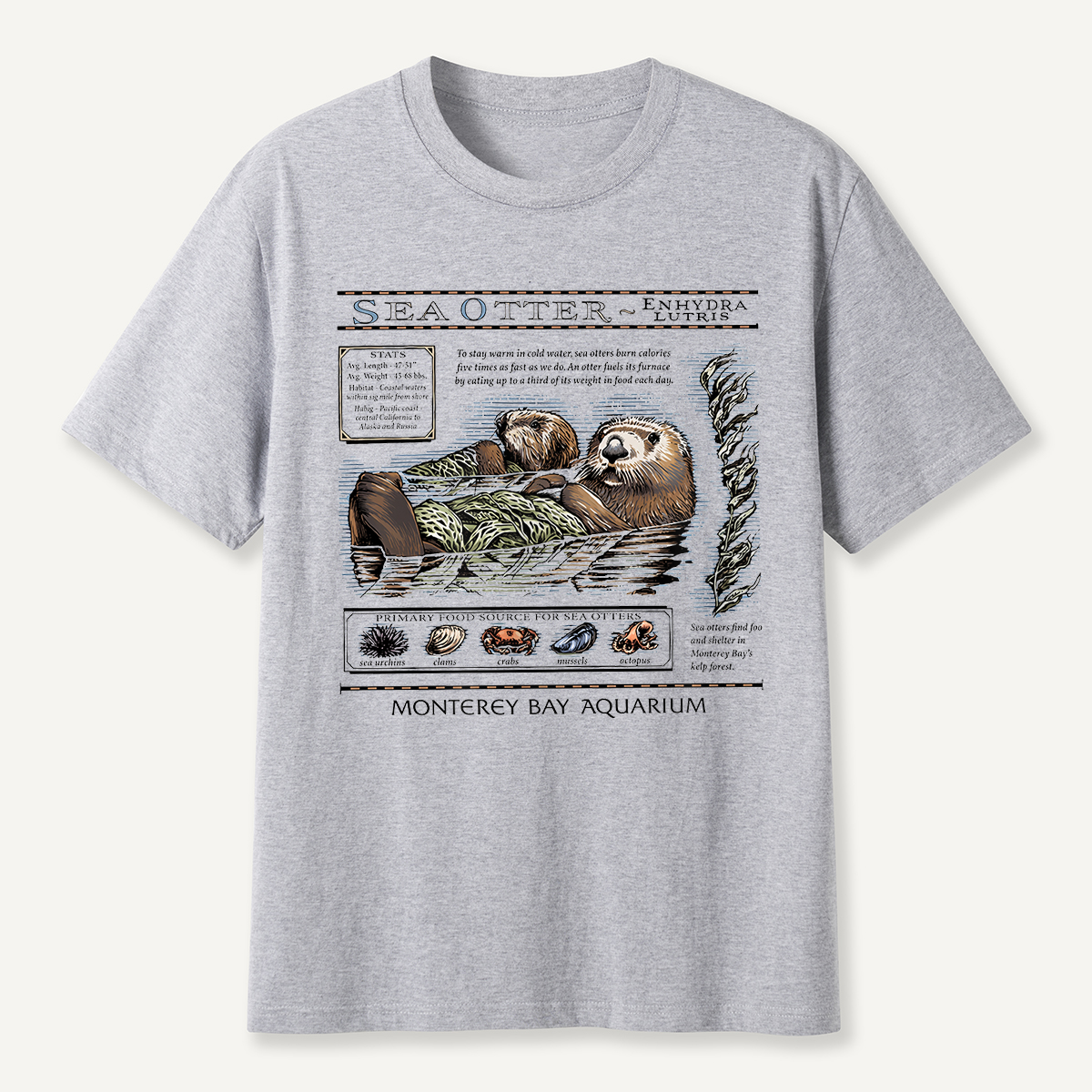 Sea Otter Monterey Bay Aquarium Educational T-Shirt