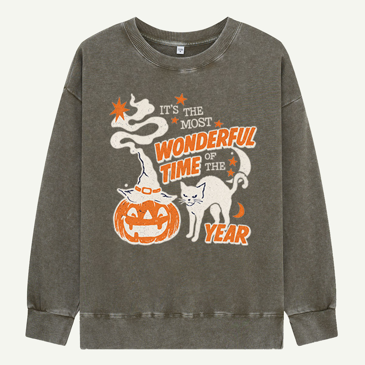 Pumpkin Cat Most Wonderful Washed Sweatshirts