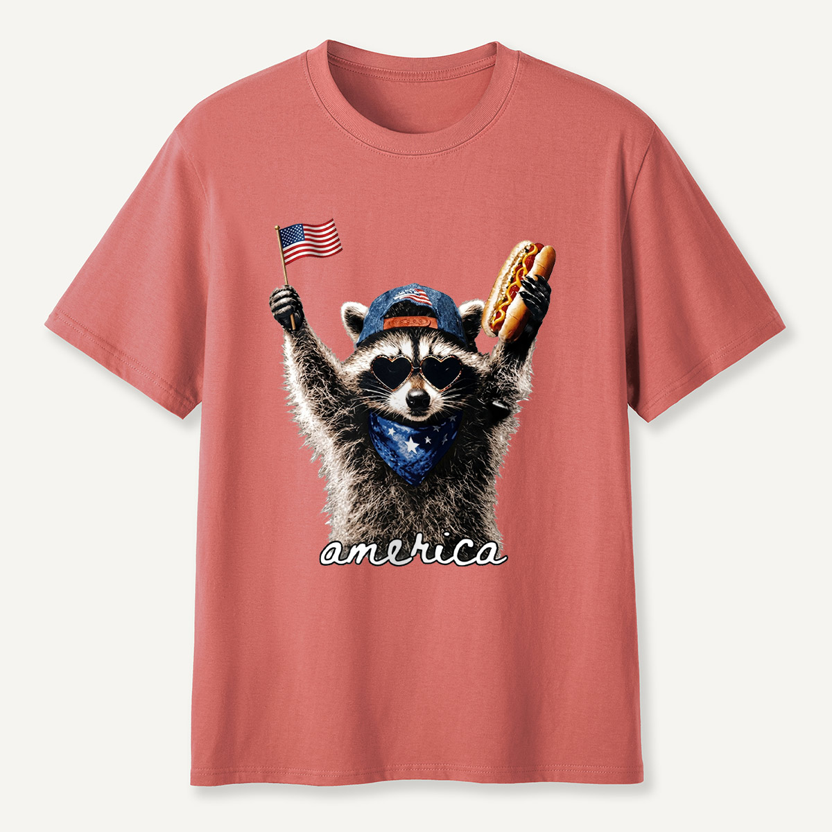 Patriotic Raccoon America T-Shirt
