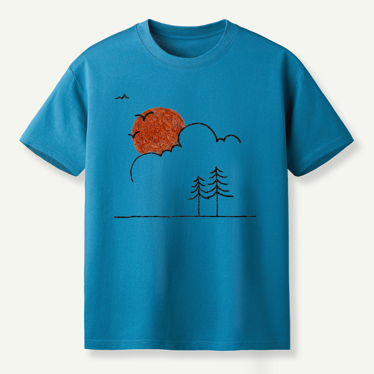 Minimal Sunset Pine Trees T-Shirt
