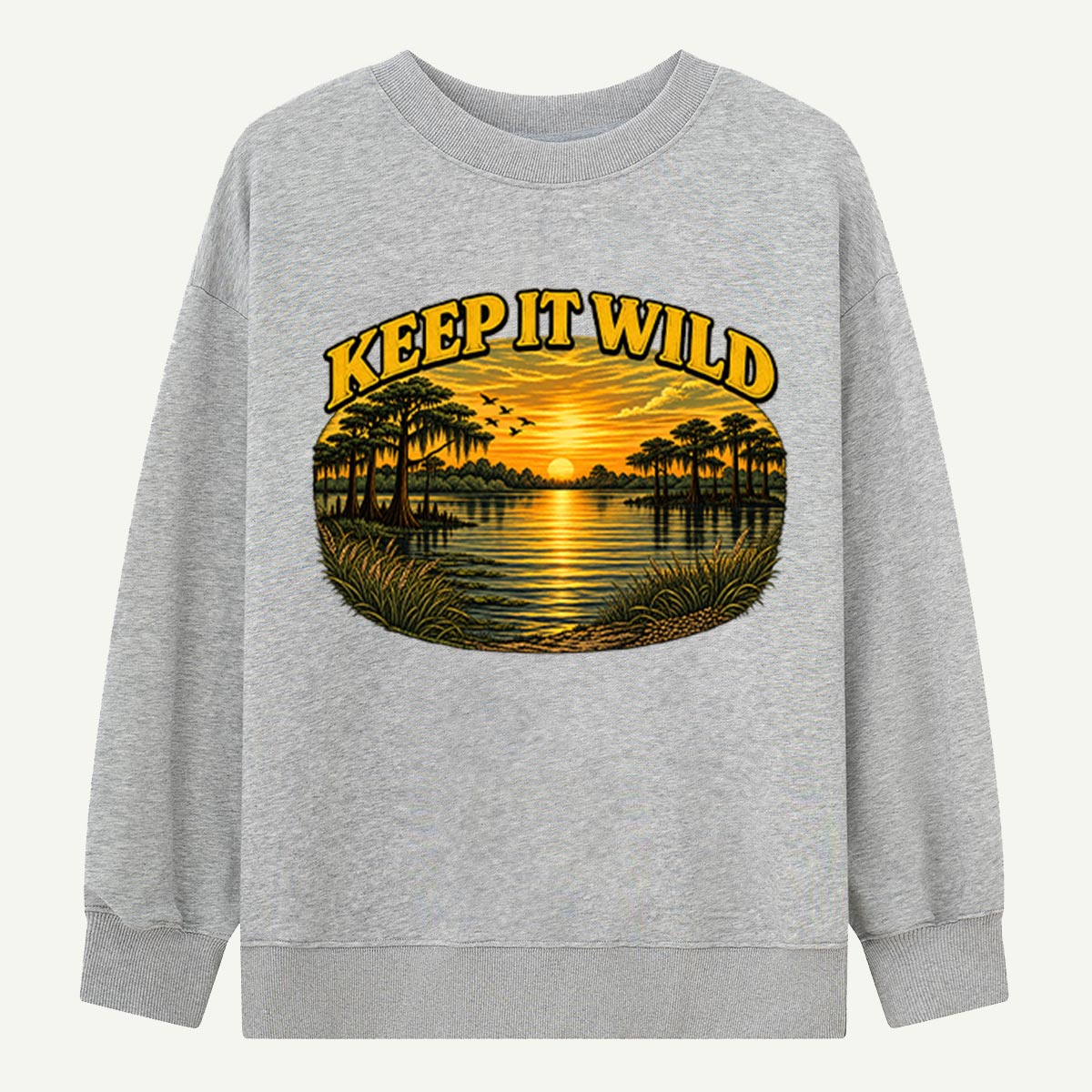 Keep It Wild Wetland Sunset Landscape Sweatshirts