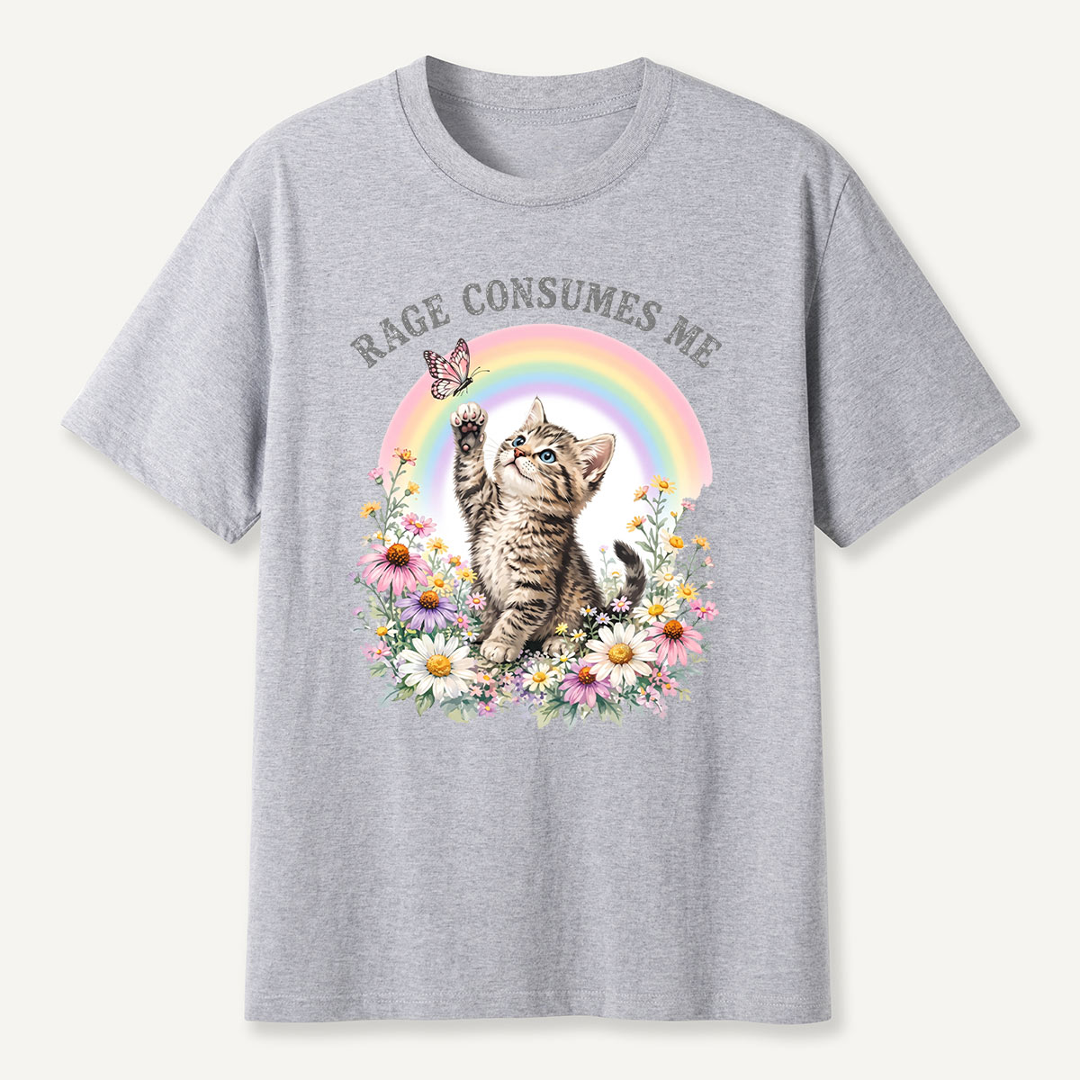 Rainbow Garden Cat T-Shirt