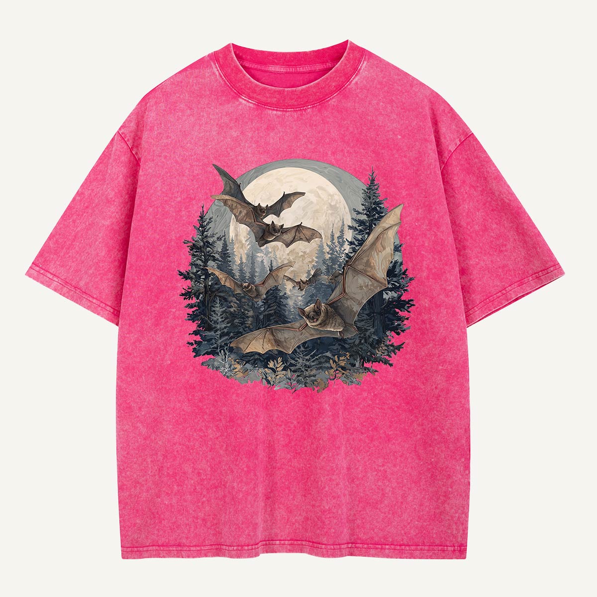 Moonrise Over the Bat Pines Washed T-Shirt