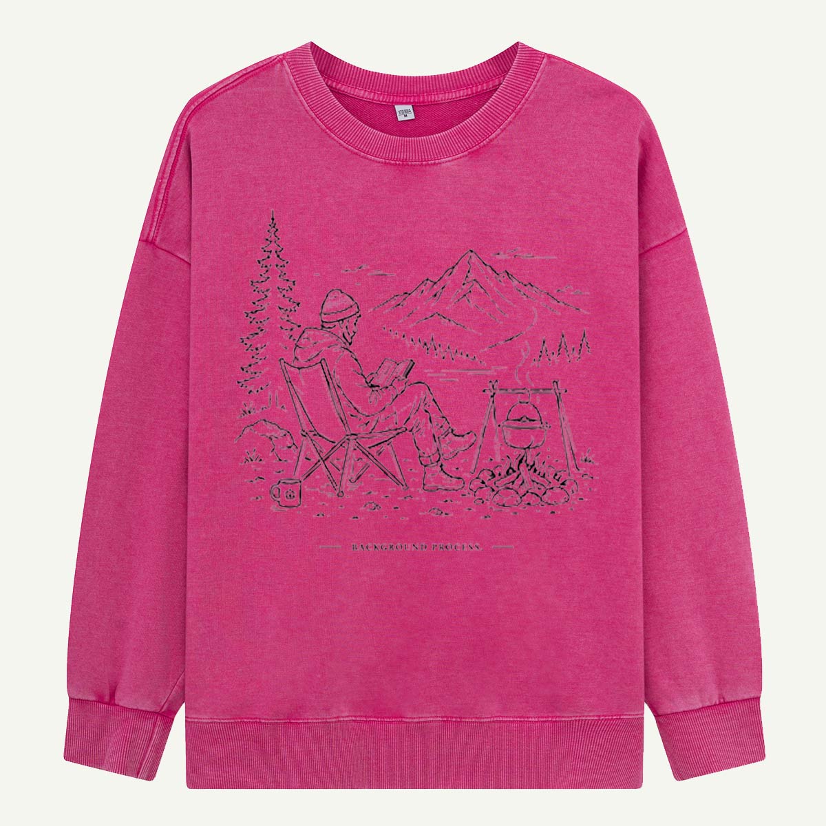 Background Process: Camp, Read, Repeat Washed Sweatshirts