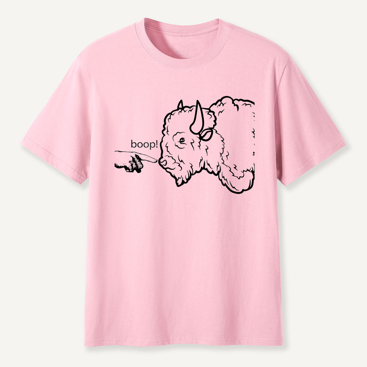 Boop the Bison Funny Line Art T-Shirt