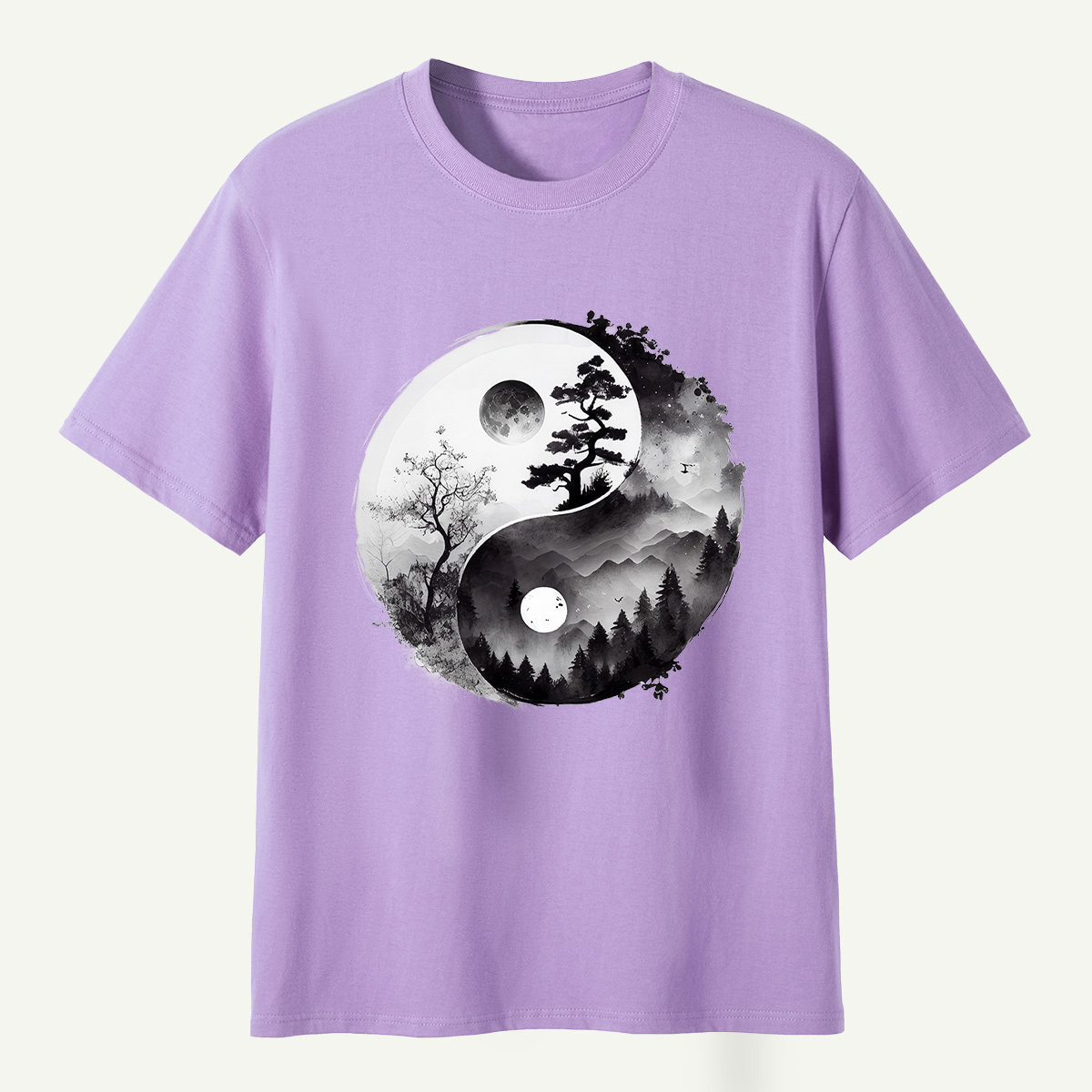 Yin Yang Mountain Forest Balance T-Shirt