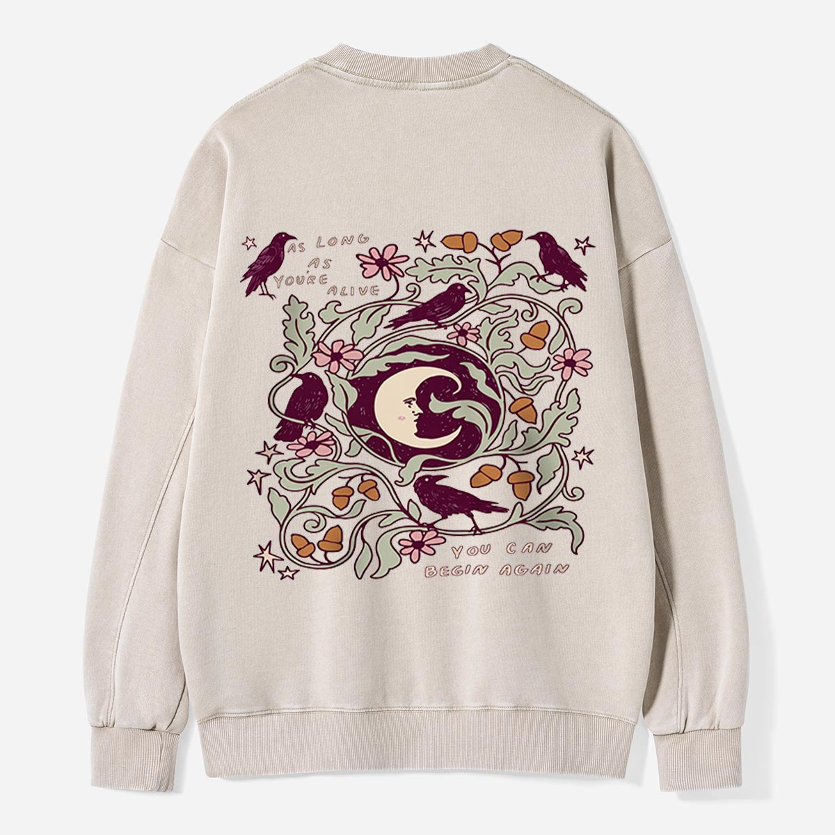 Begin Again Under the Moon Washed Sweatshirts
