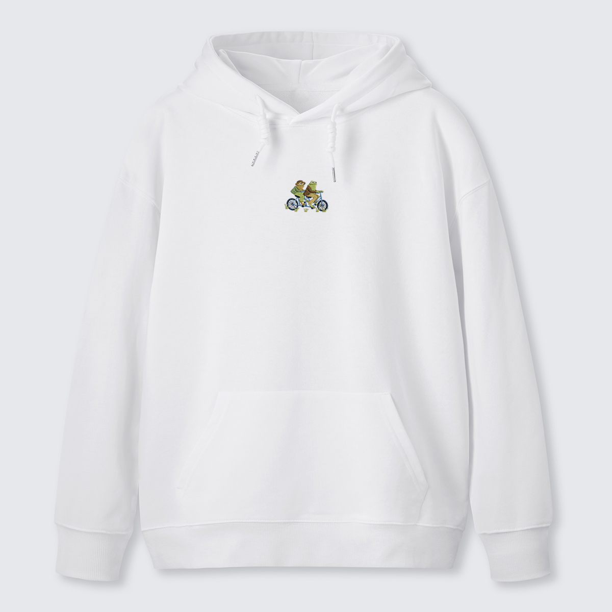 Frog on Bike Adventure Embroidered Hoodie