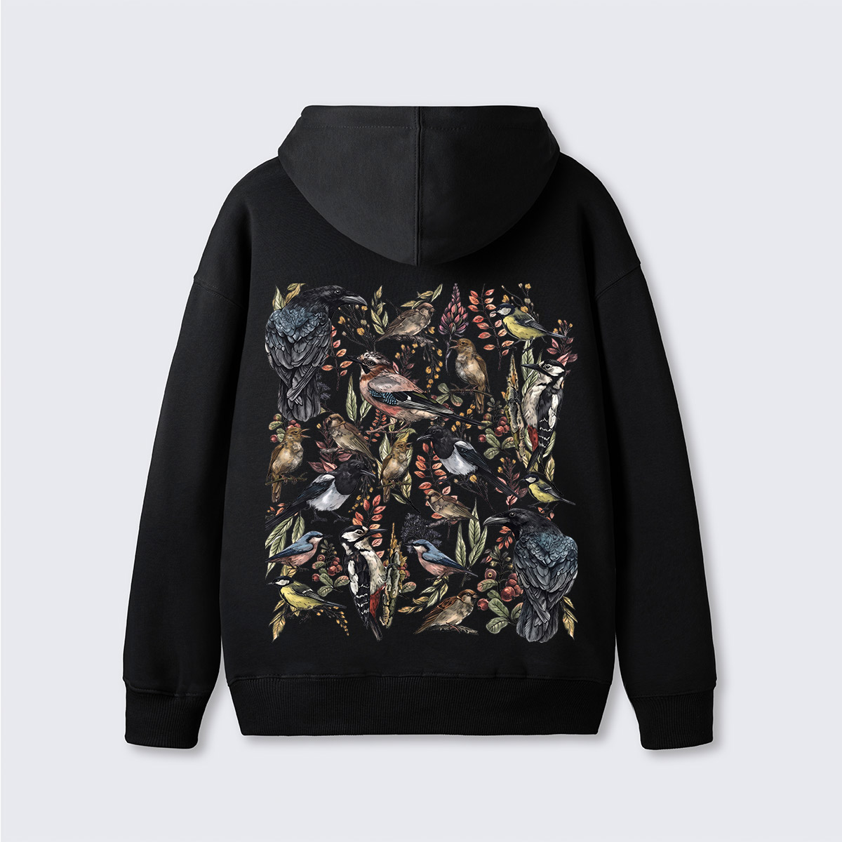 Vintage Wild Birds Botanical  Hoodie