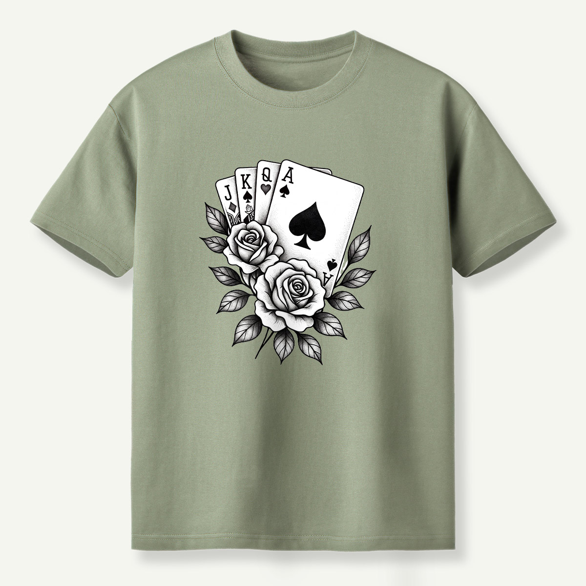 Floral Ace Of Spades Rose Bouquet T-Shirt