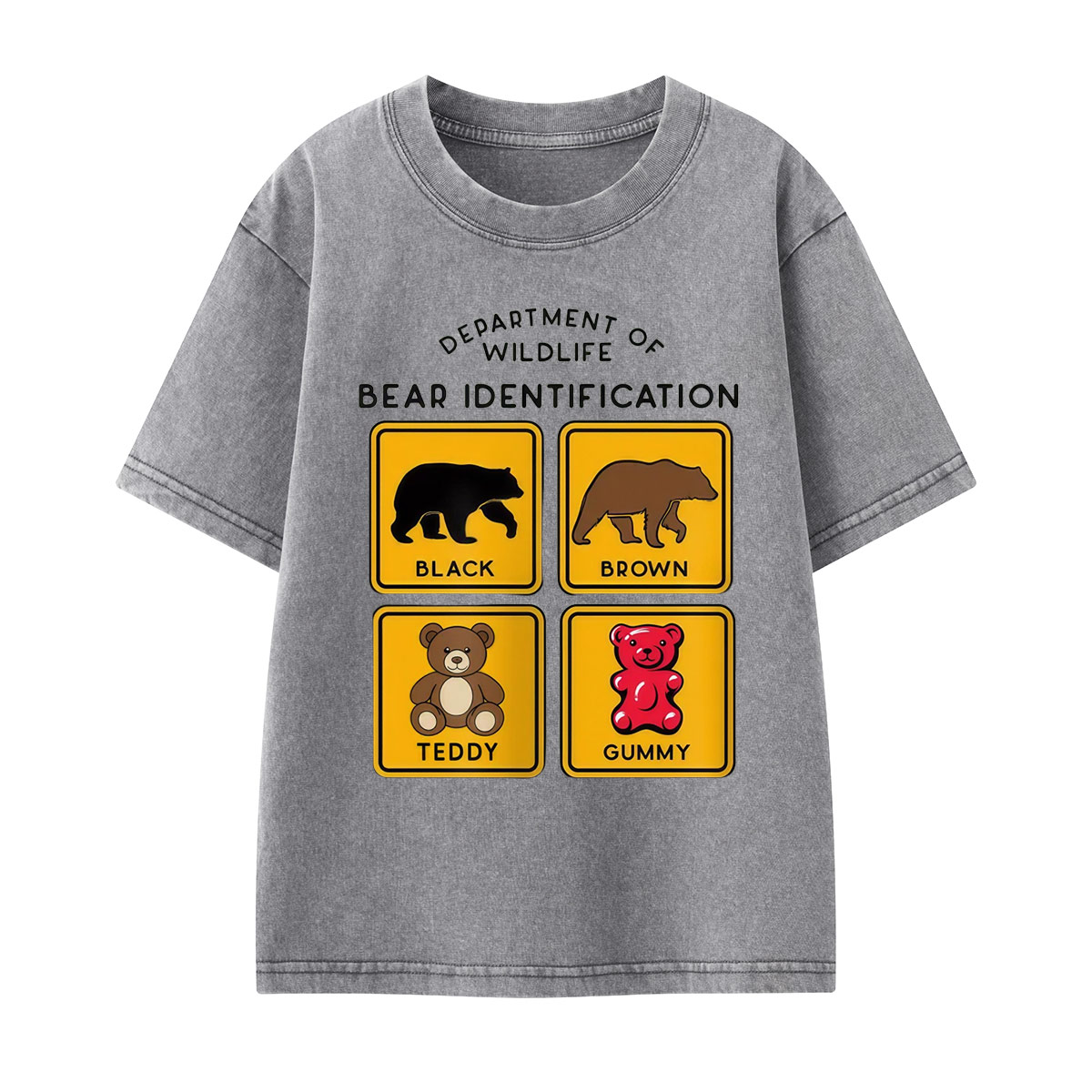 Department of Wildlife Bear Identification Kids Washed T-Shirt