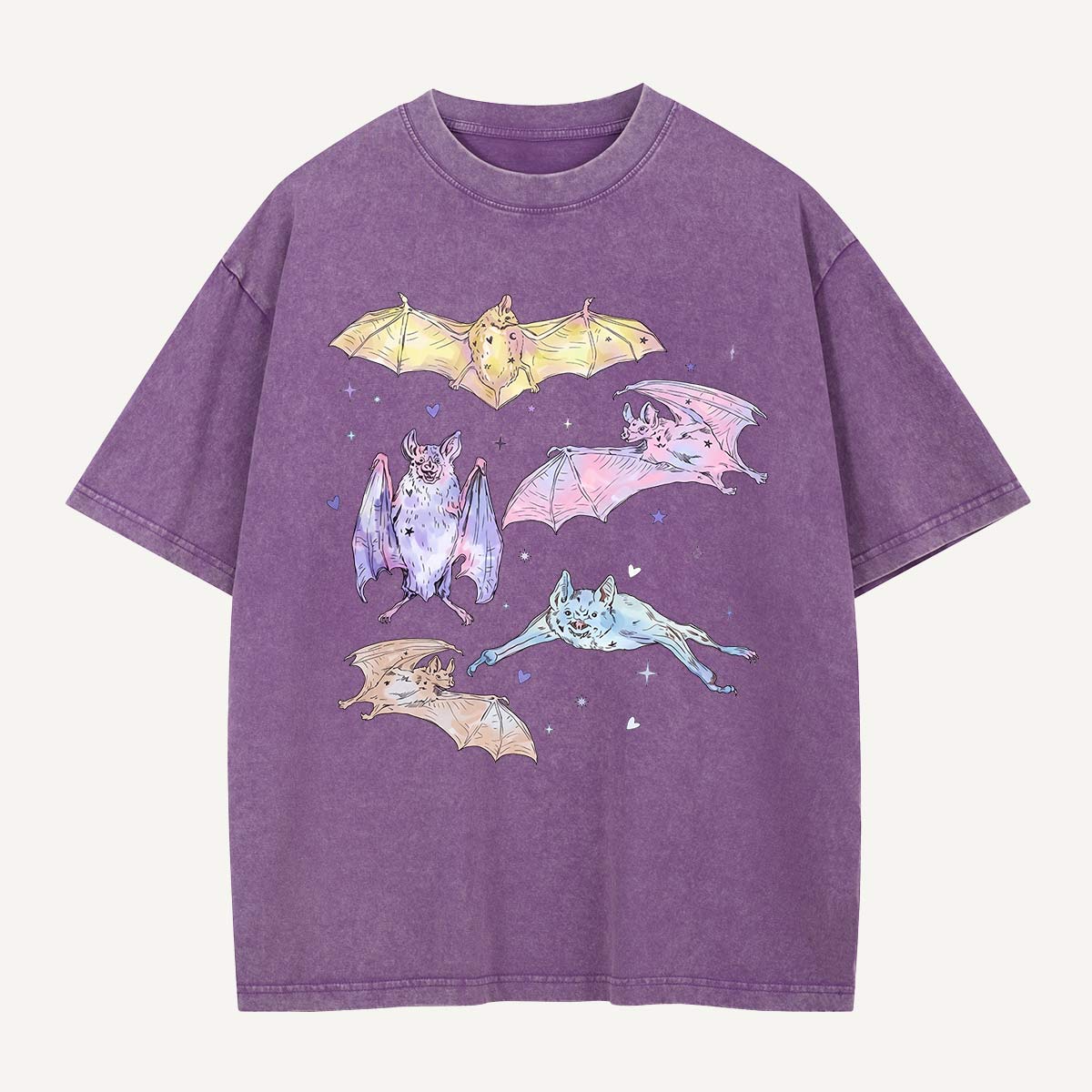 Pastel Bat Float Party Washed T-Shirt