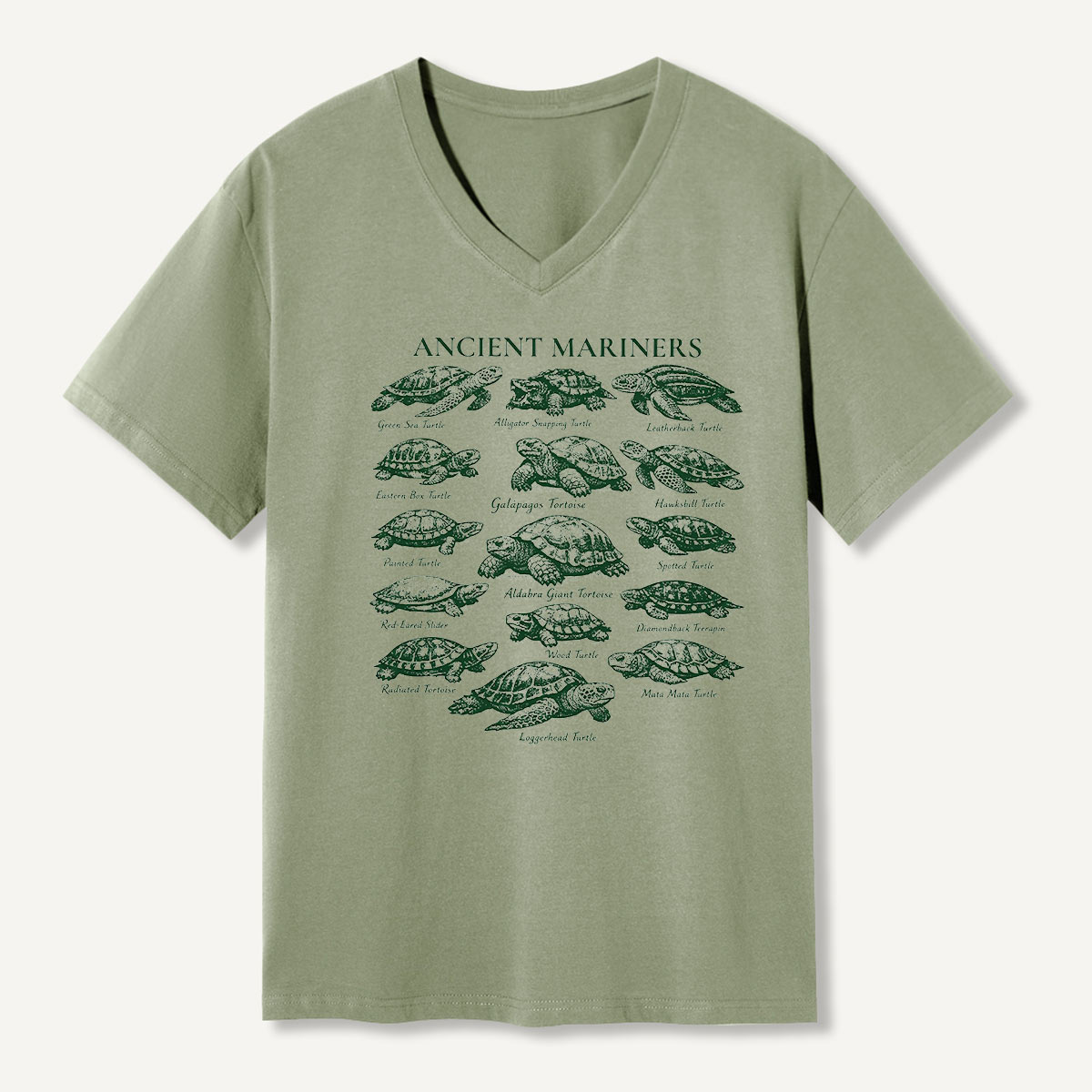Ancient Mariners Sea Turtle Guide V-neck T-Shirt