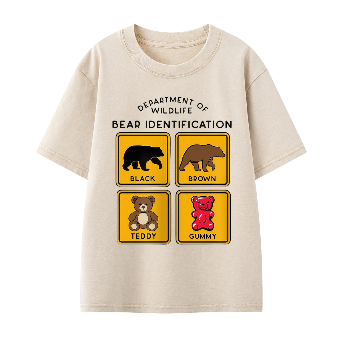 Department of Wildlife Bear Identification Kids Washed T-Shirt