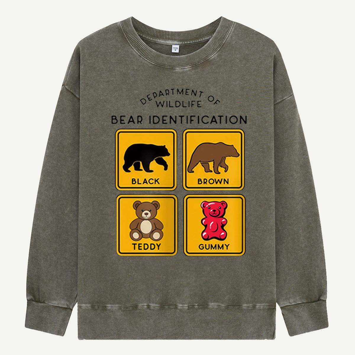 Department of Wildlife Bear Identification Washed Sweatshirts