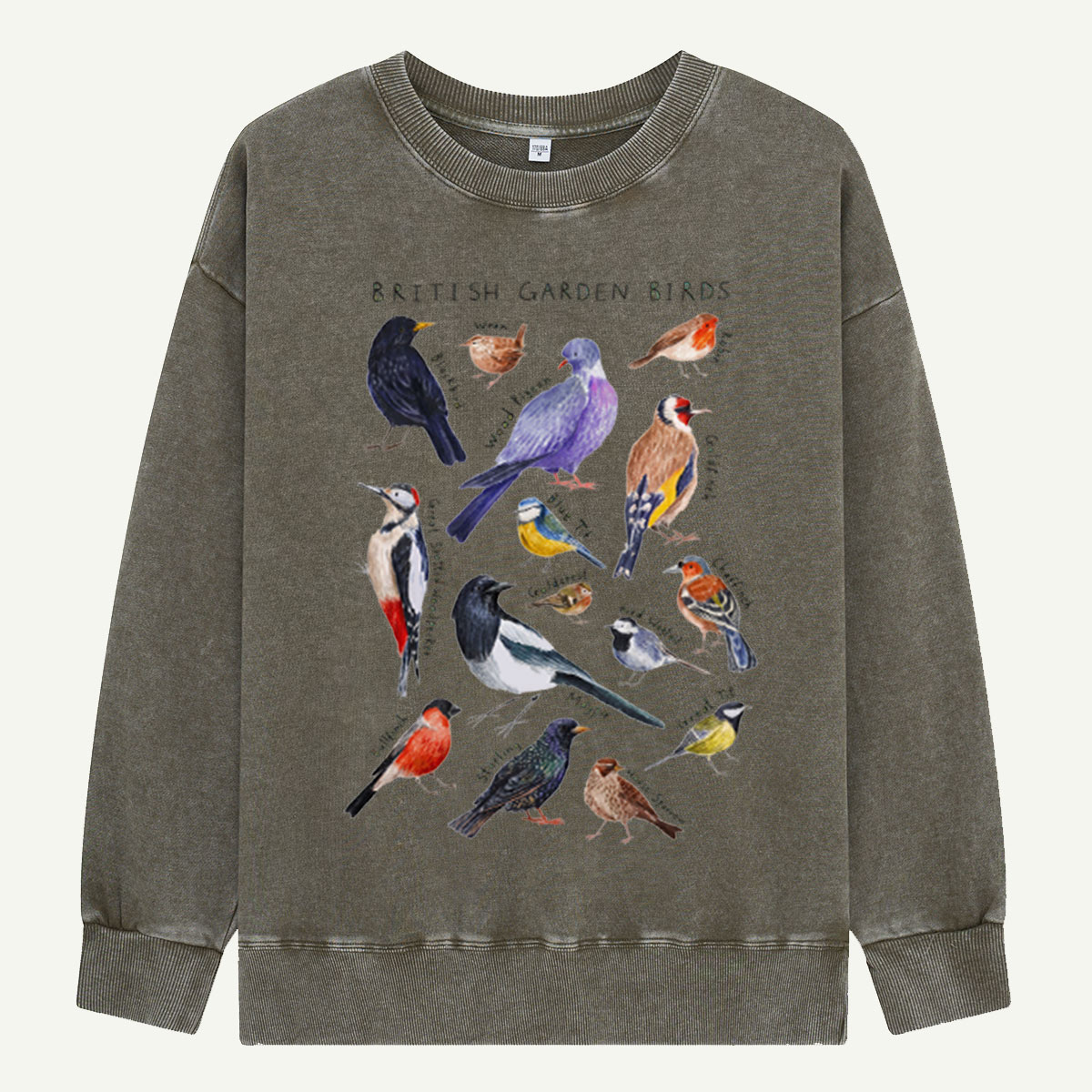Botanical Garden Birds Wildlife Birdwatching Washed Sweatshirts