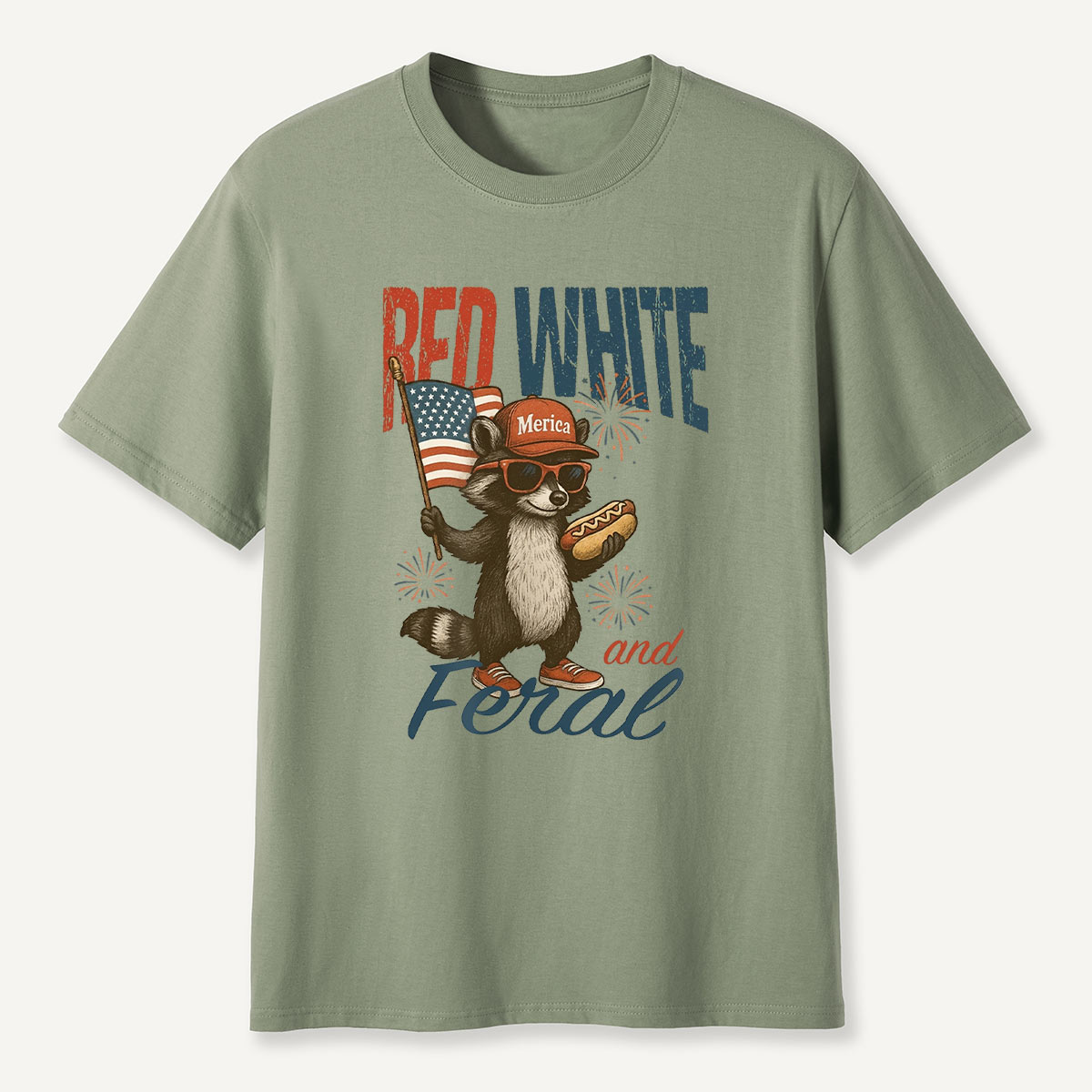 America Flag Raccoon T-Shirt