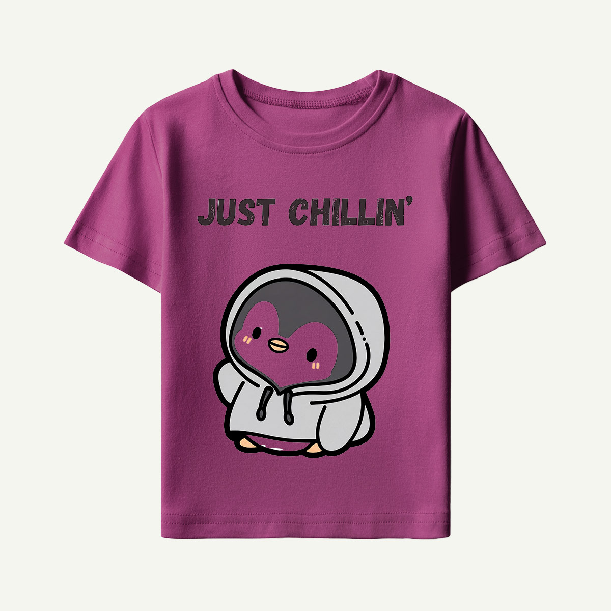 Just Chillin’ Hoodie Penguin Kids T-Shirt