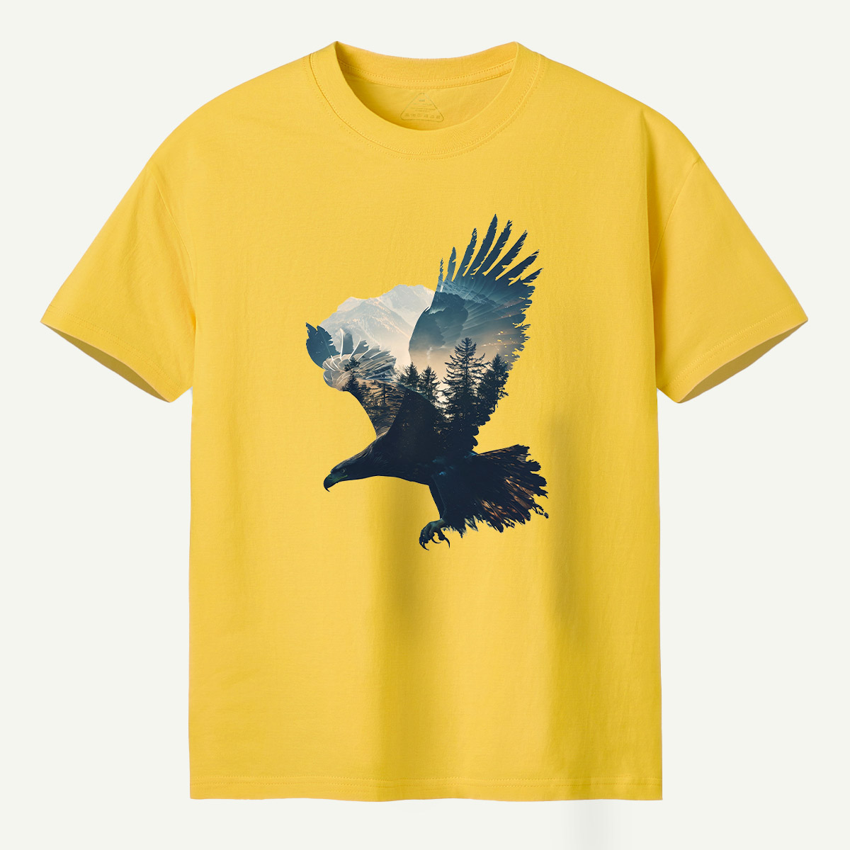 Bald Eagle Mountain Forest Double Exposure T-Shirt