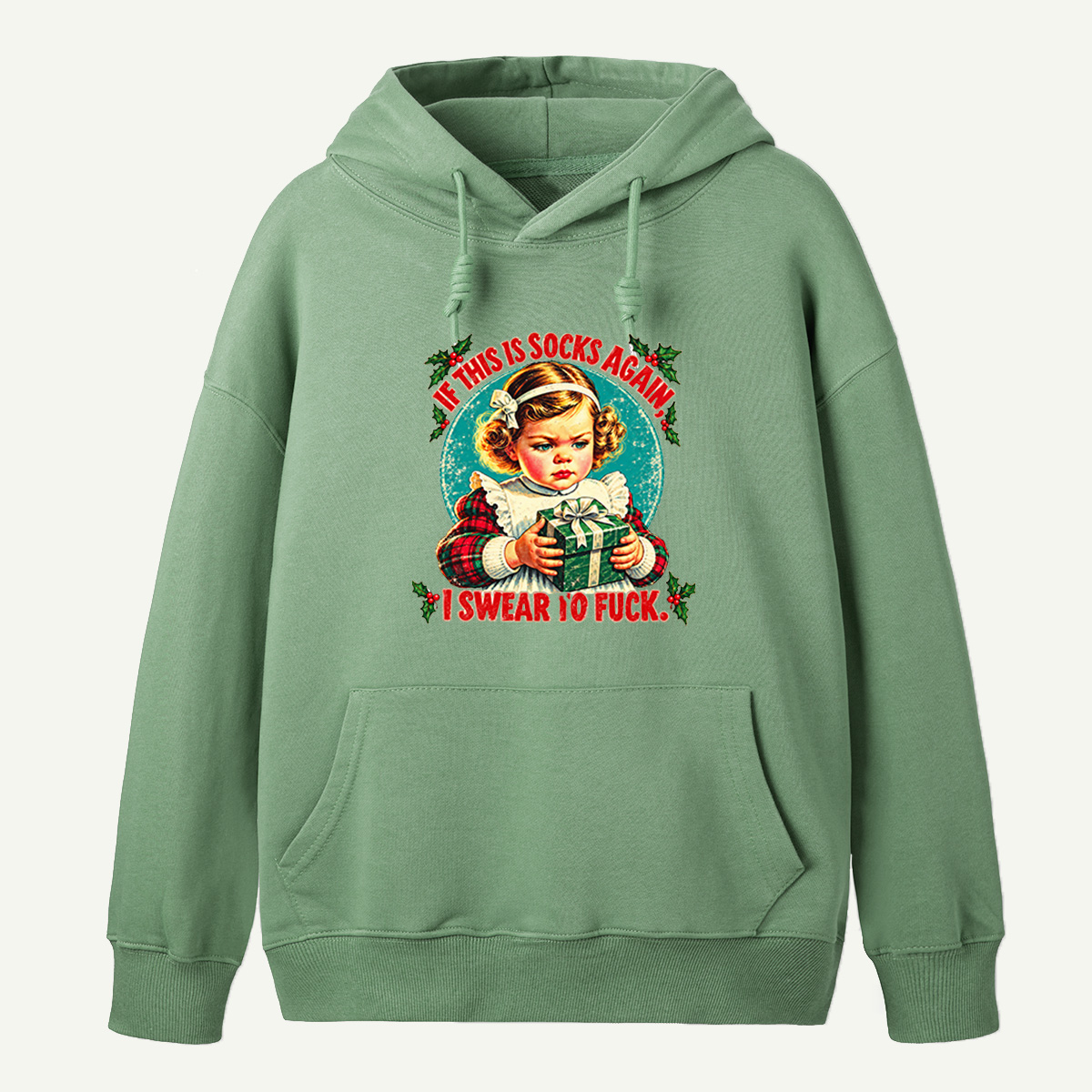 If This Is Socks Again I Swear To Fuck Angry Little Girl With Christmas Present Hoodie