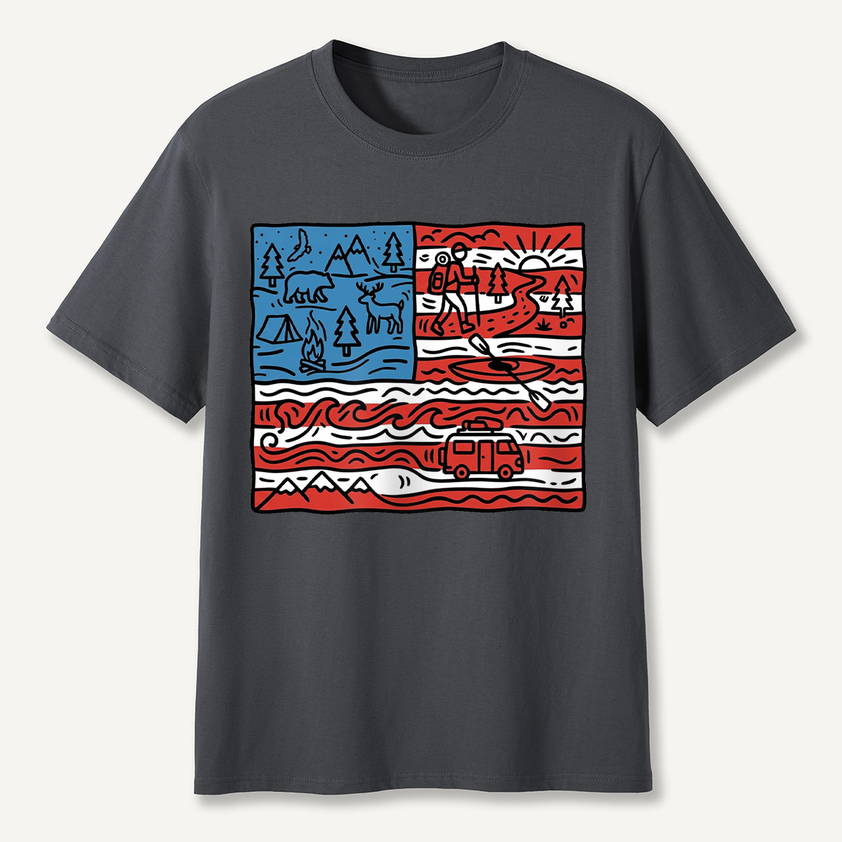 Outdoor Adventure Flag T-Shirt