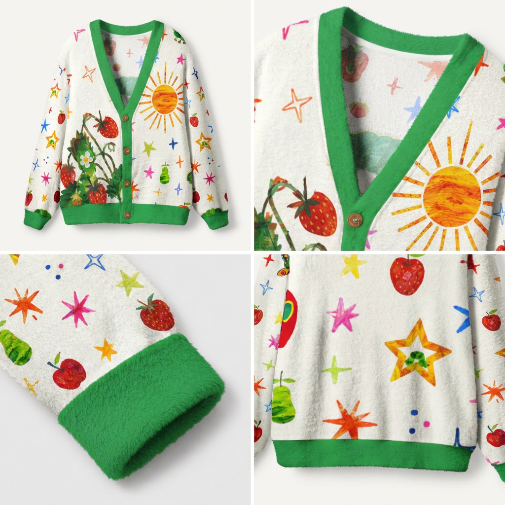 Strawberry Sunshine Ugly Cardigan Sweaters