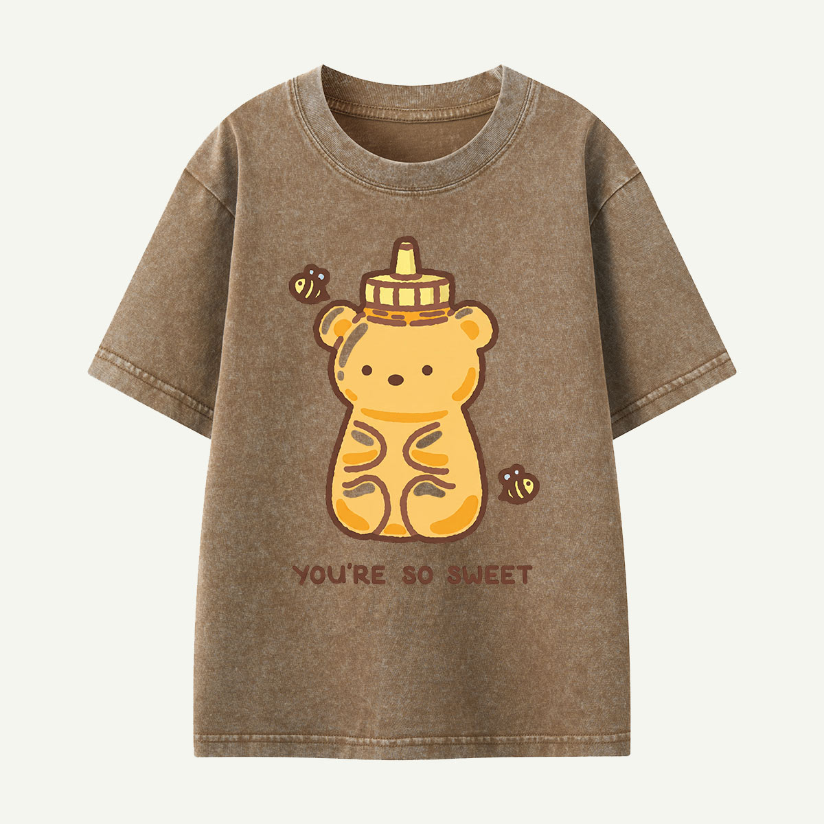Honey Bear You’re So Sweet Kids Washed T-Shirt