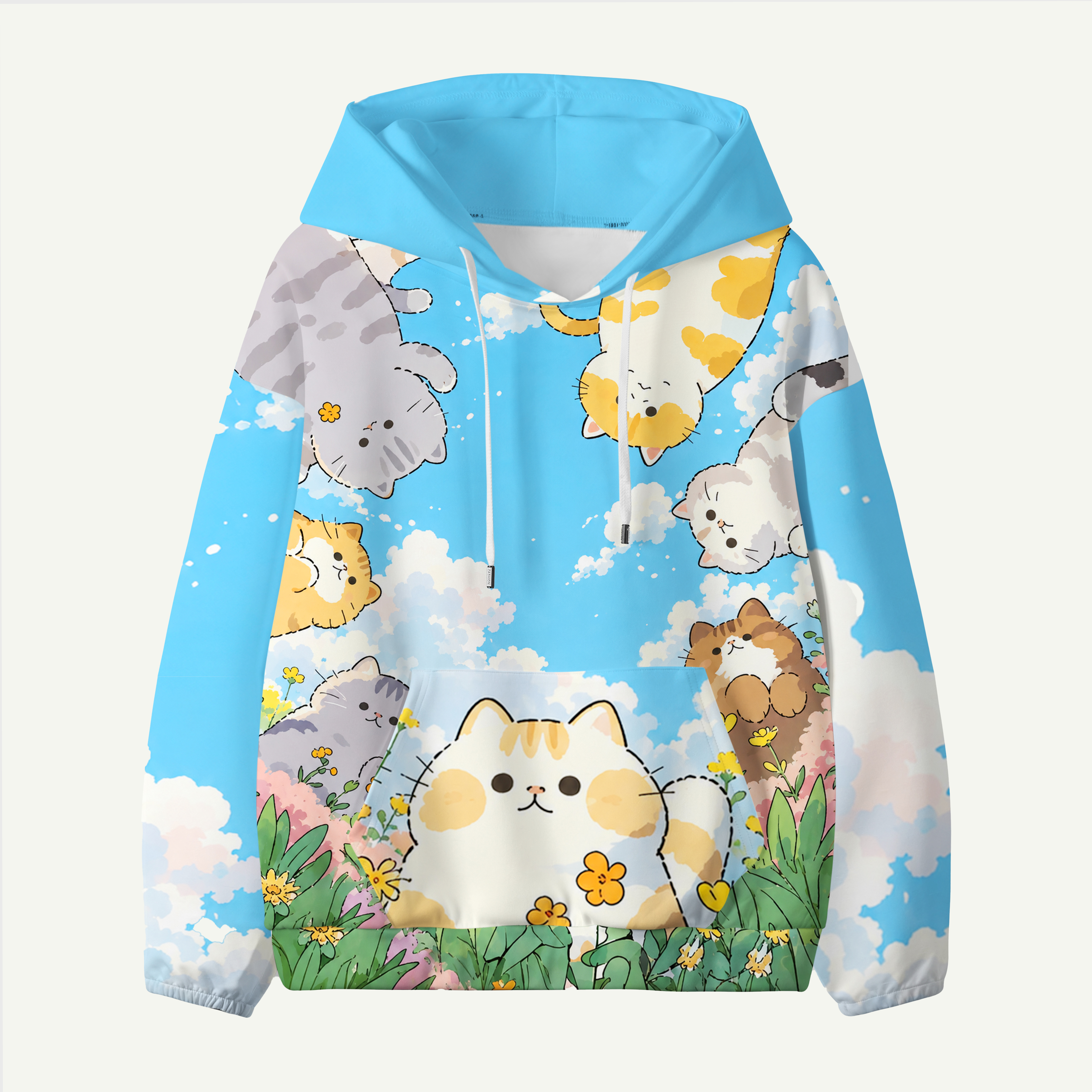 Cats Falling Through The Sky Kids All-over Printed Hoodie