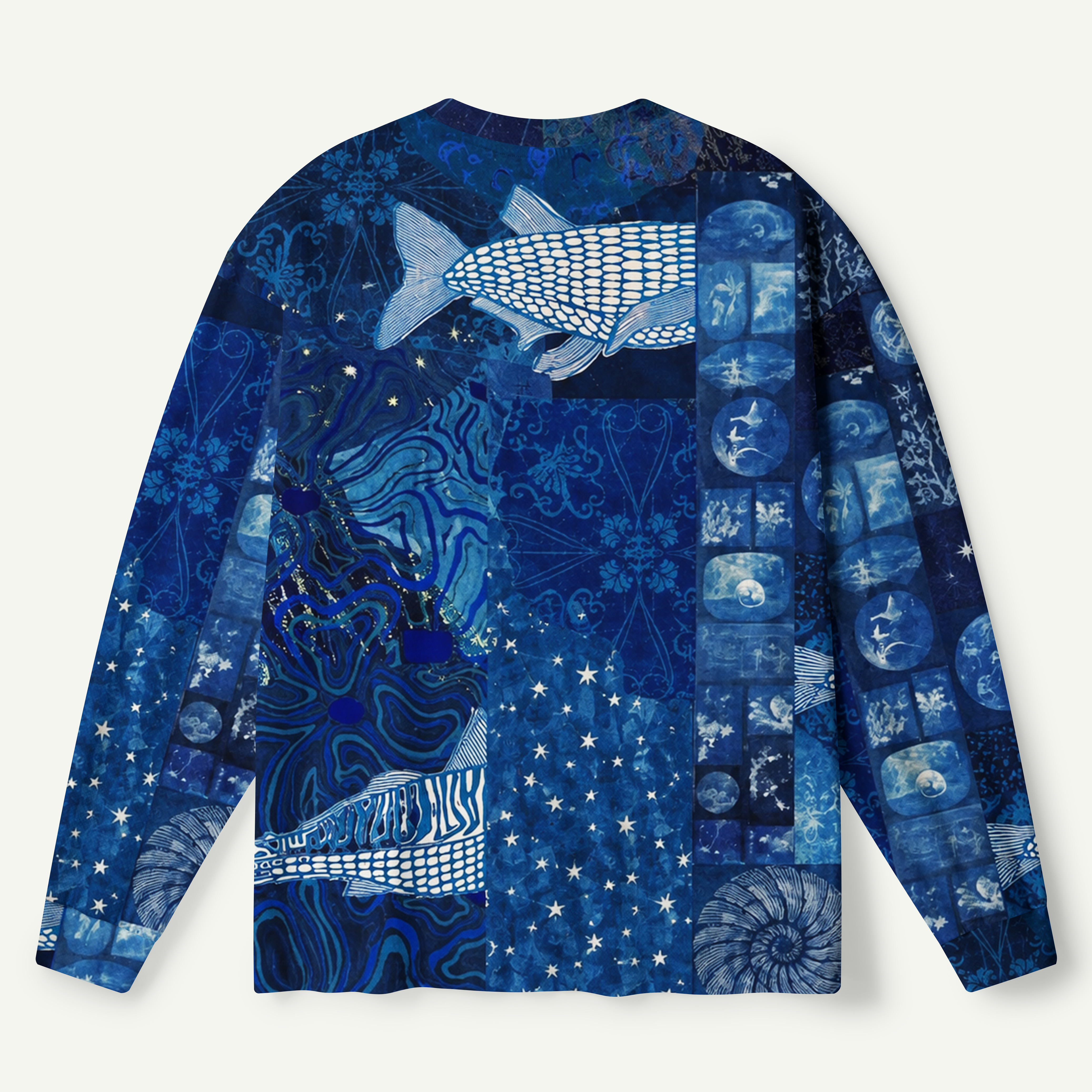 Midnight Sea Life Patchwork Premium Pure Cotton Long Sleeves
