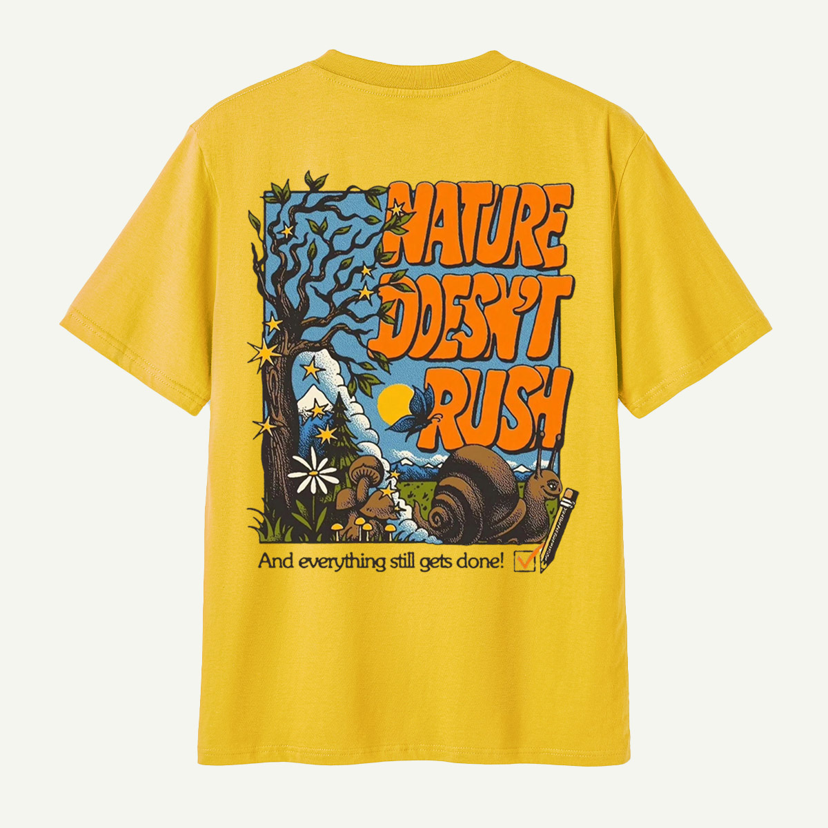 Nature Doesnt Rush Snail Mushroom Forest T-Shirt
