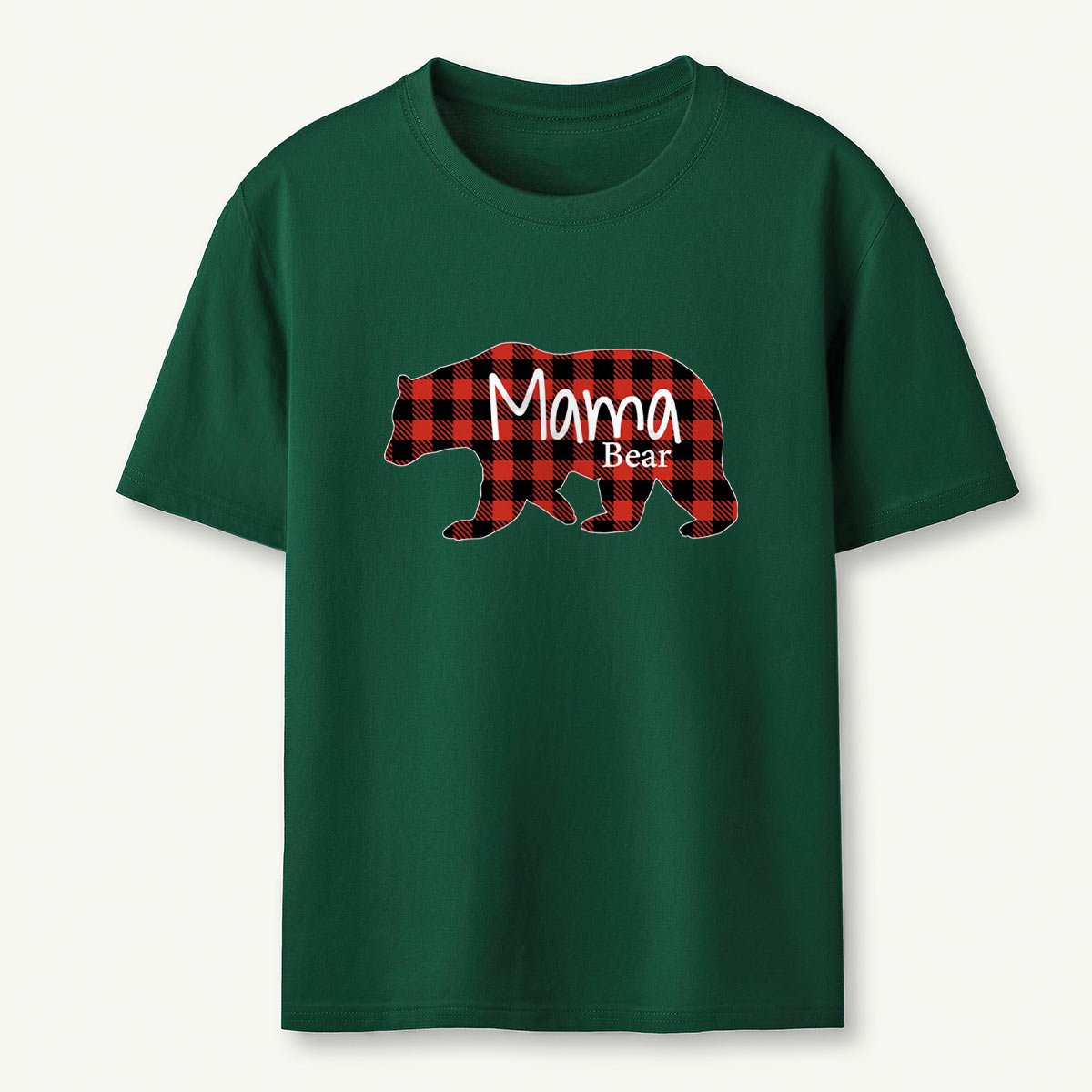 Mommy Bear Buffalo Red Plaid T-Shirt