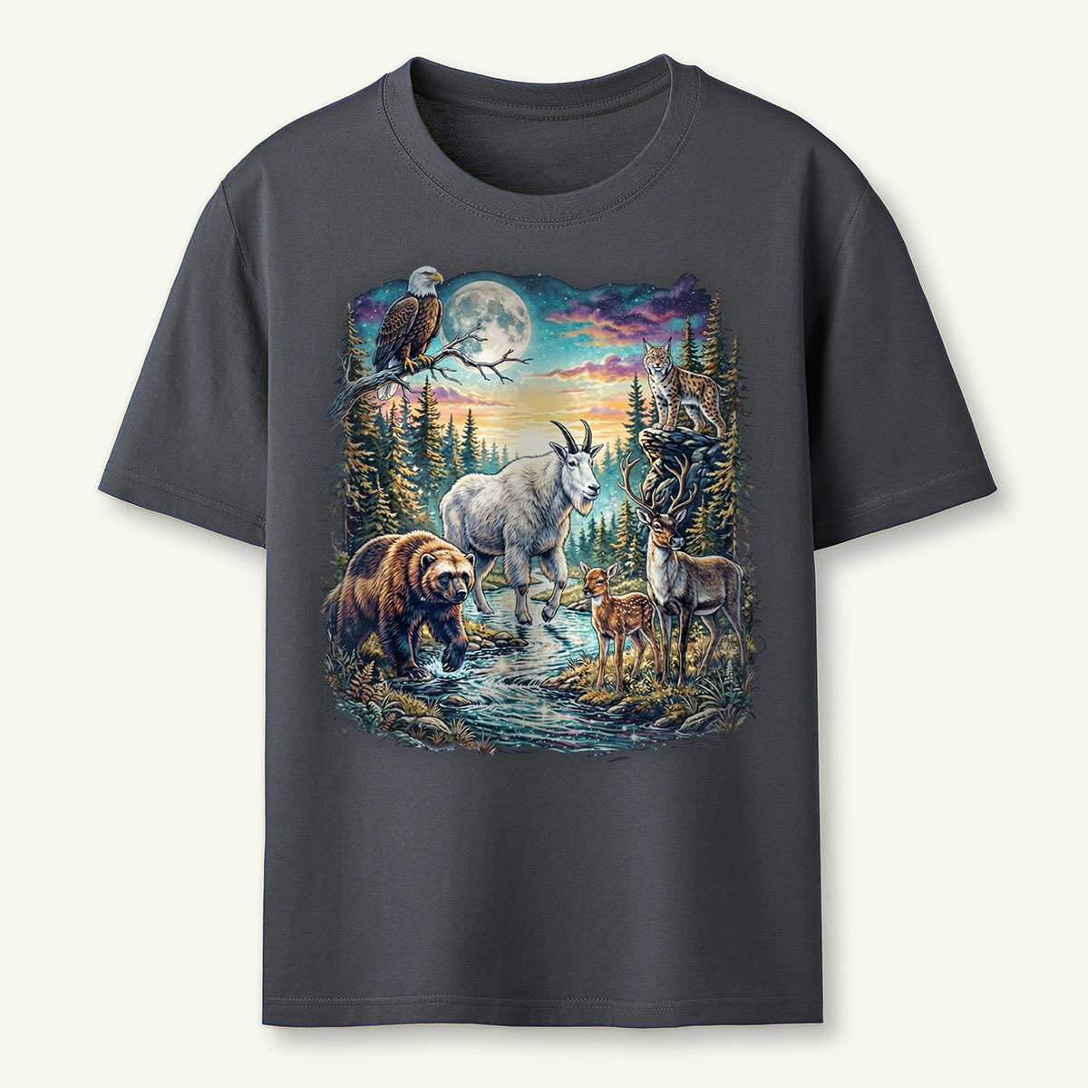 Vintage Moon Wildlife T‑Shirt