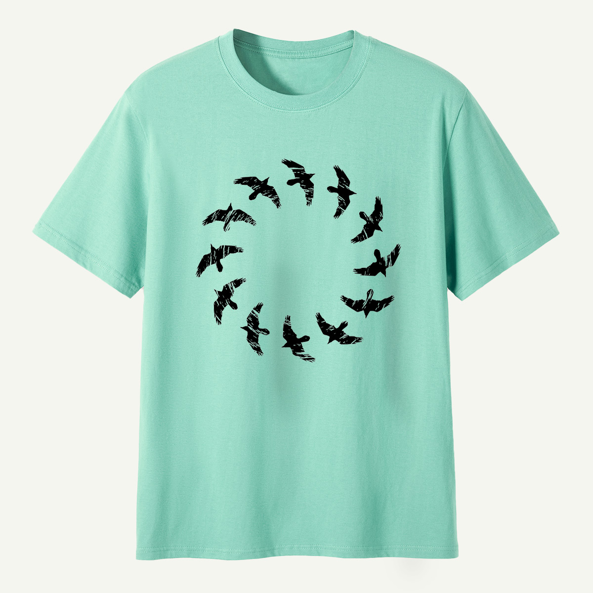 Raven Flight Circle Silhouette T-Shirt