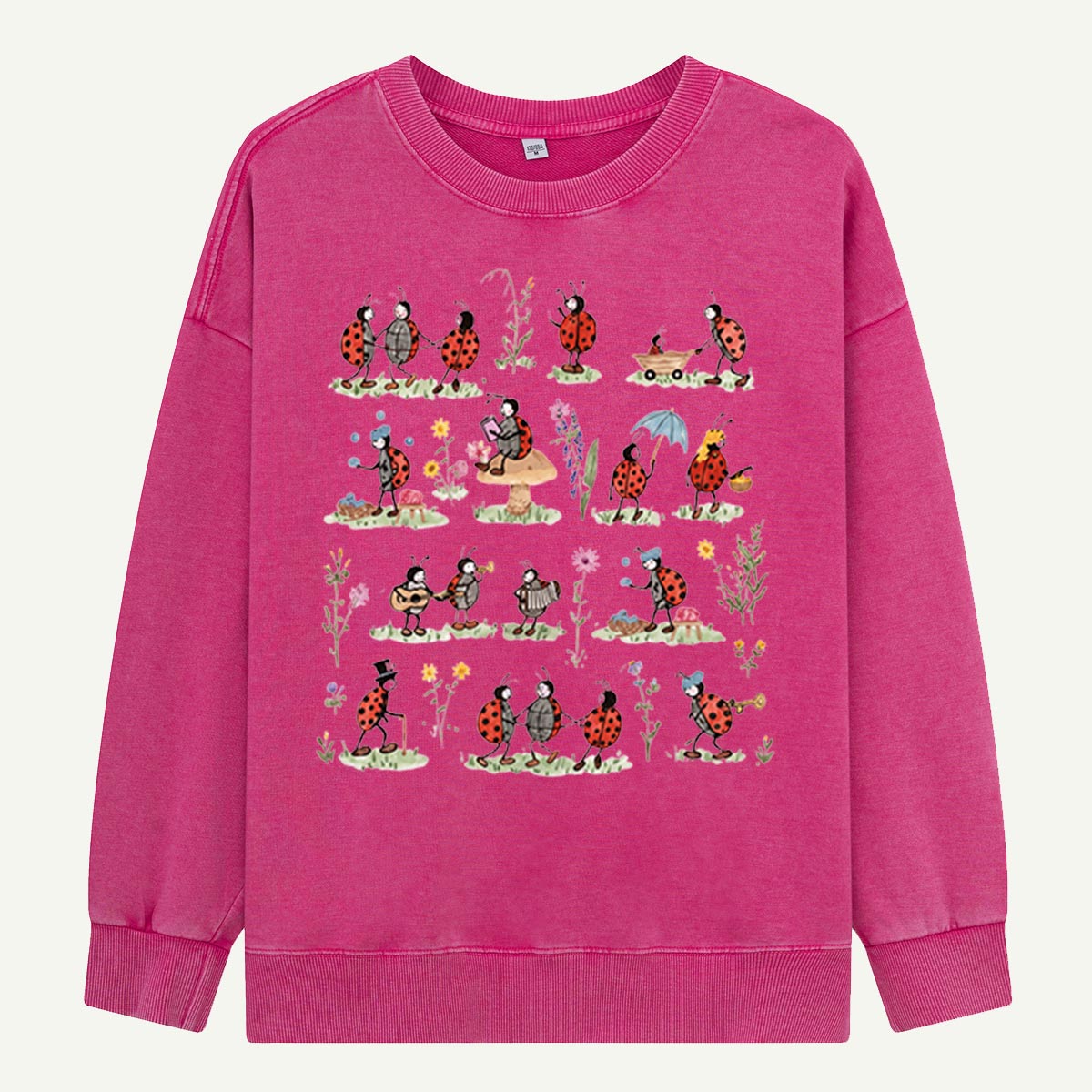 Ladybug and Flower Tee Washed Sweatshirts