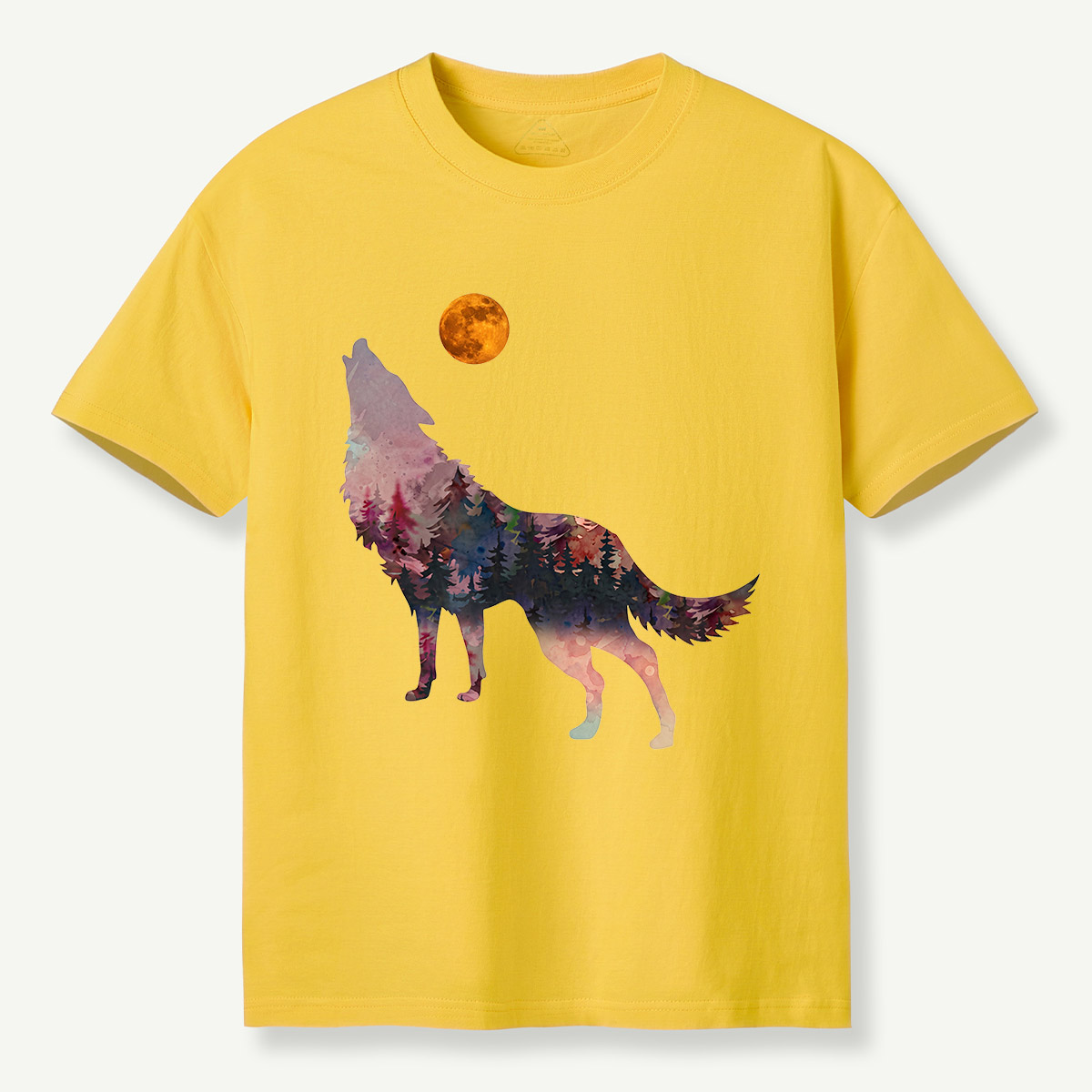 Howling Wolf Double Exposure Forest T-Shirt