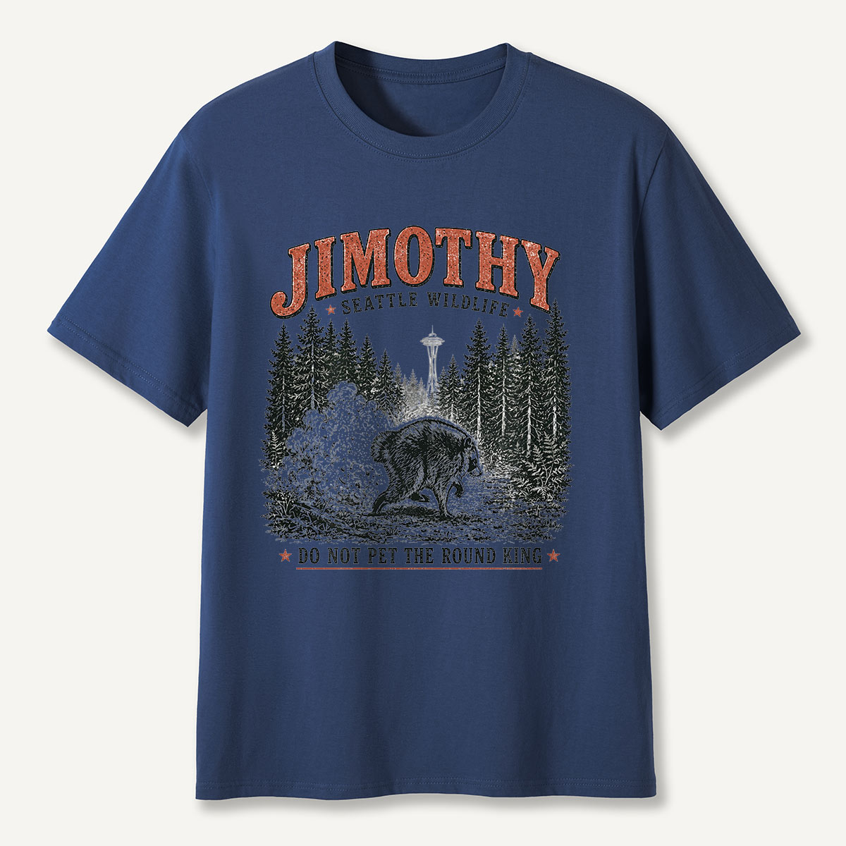 Jimothy Seattle Wildlife Round King T-Shirt