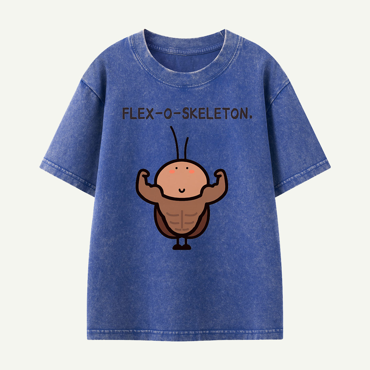 Flex-O-Skeleton Muscles Bug Kids Washed T-Shirt