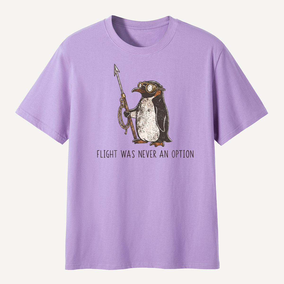 Flight Was Never An Option Aviator Harpoon Penguin T-Shirt